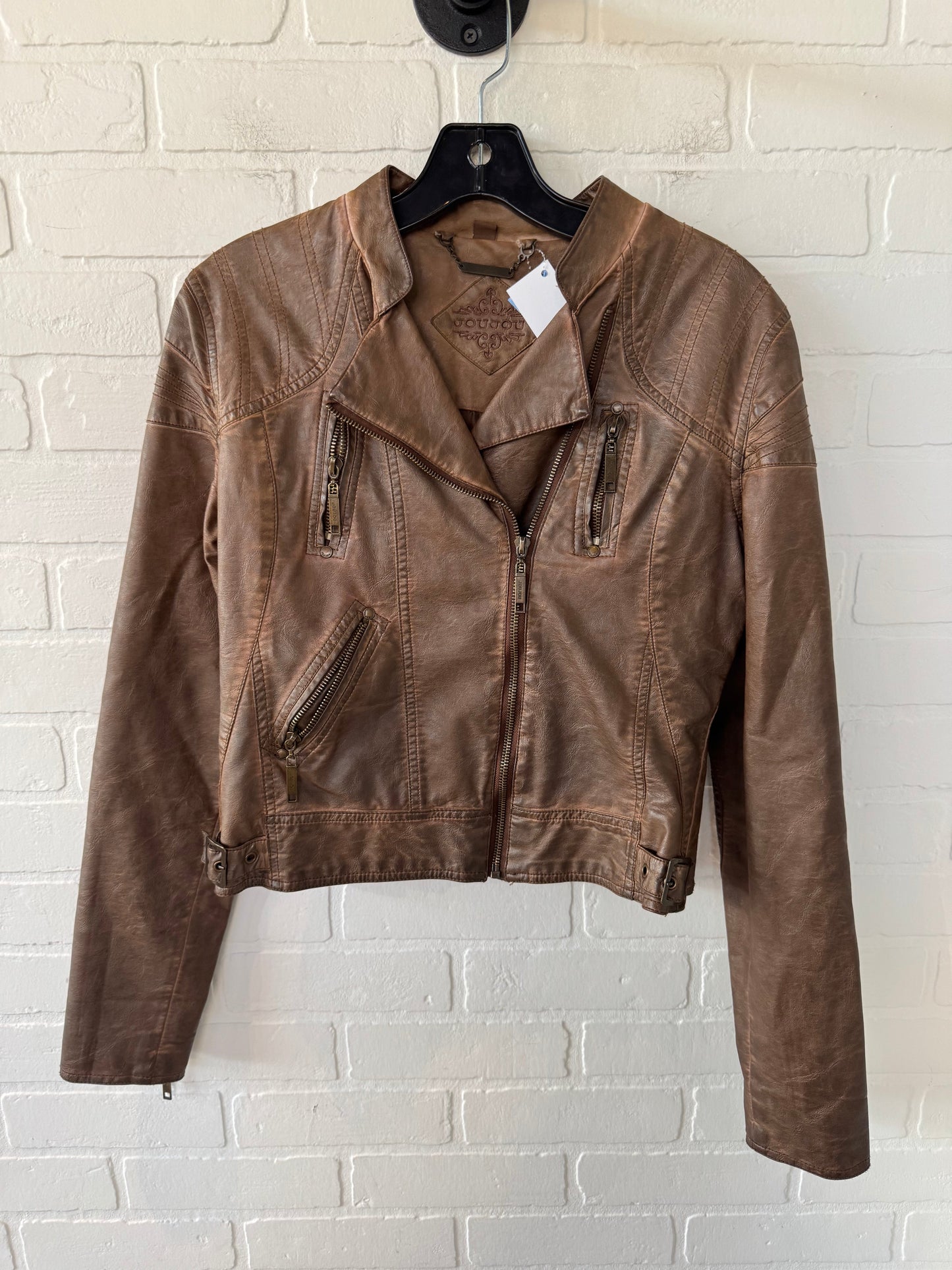 Jacket Moto By Jou Jou In Bronze, Size: S