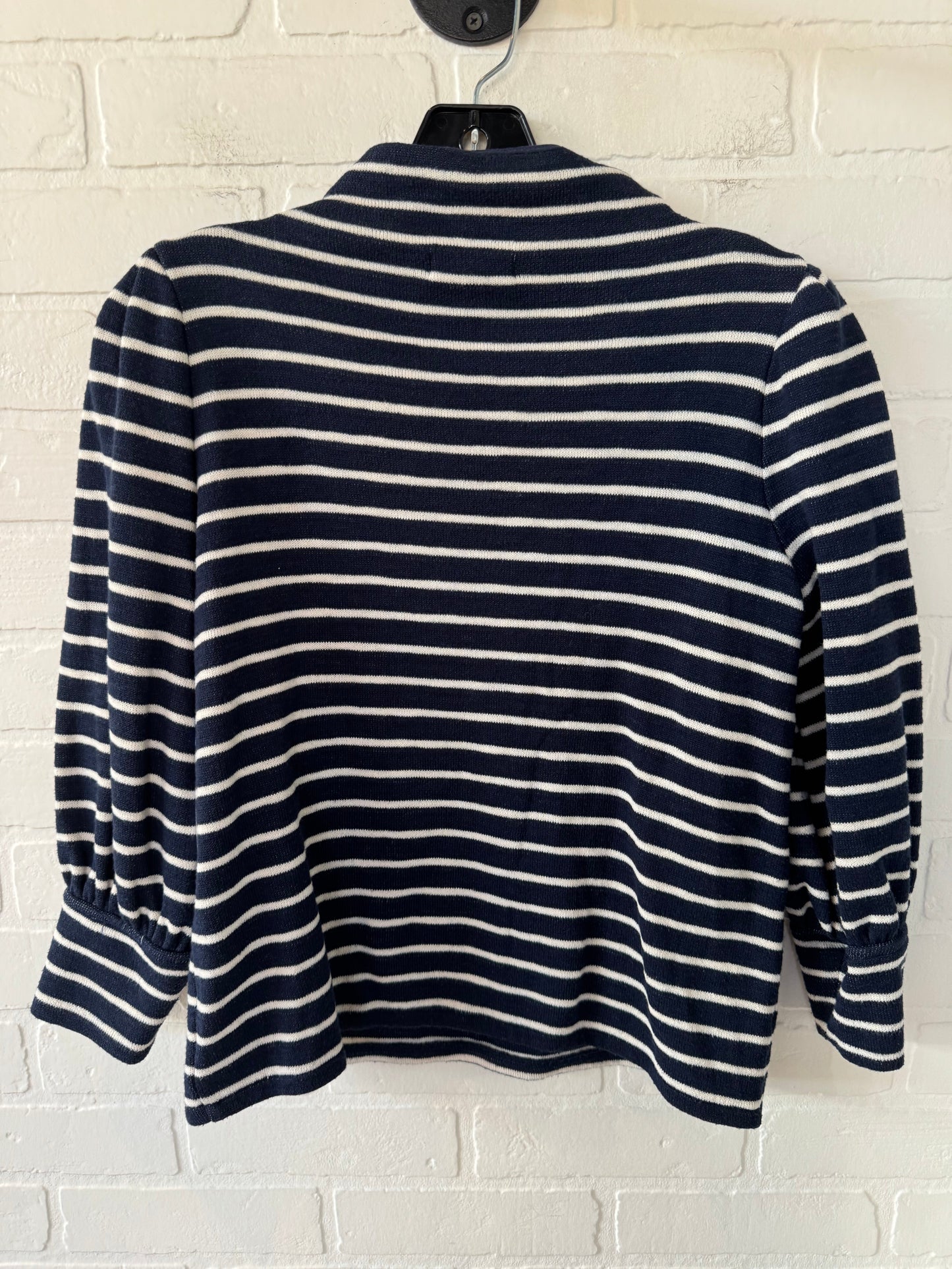 Top Long Sleeve By Madewell In Blue & White, Size: Xs