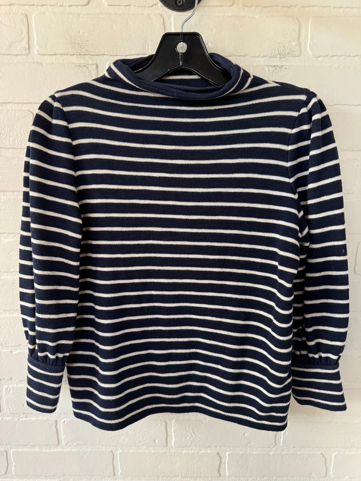 Top Long Sleeve By Madewell In Blue & White, Size: Xs