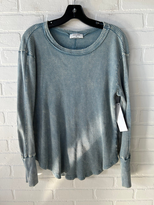 Top Long Sleeve By Zenana Outfitters In Blue, Size: S