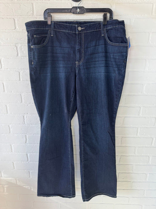 Jeans Boot Cut By Simply Vera In Blue Denim, Size: 20