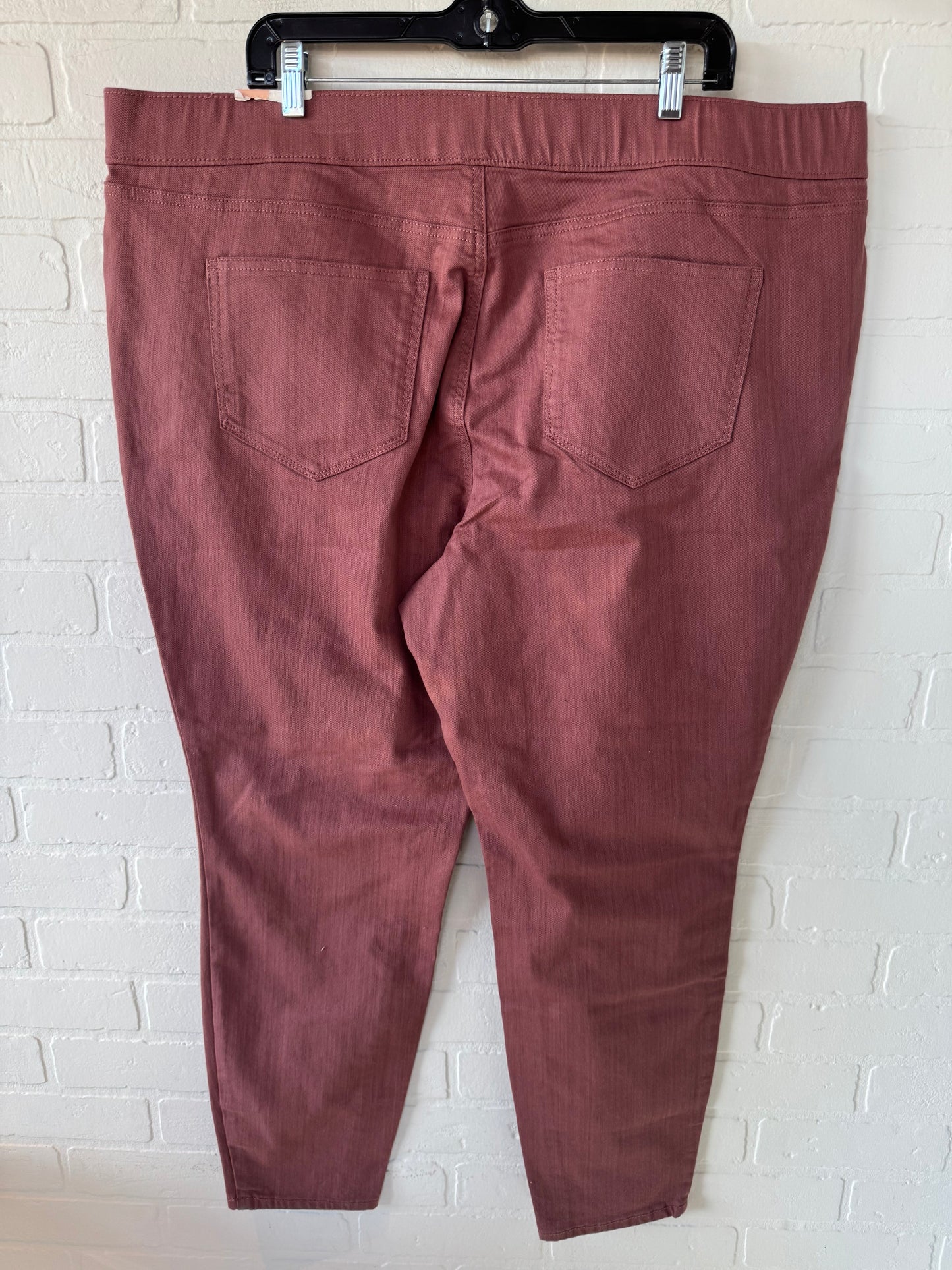 Jeans Jeggings By Evri In Pink Denim, Size: 22