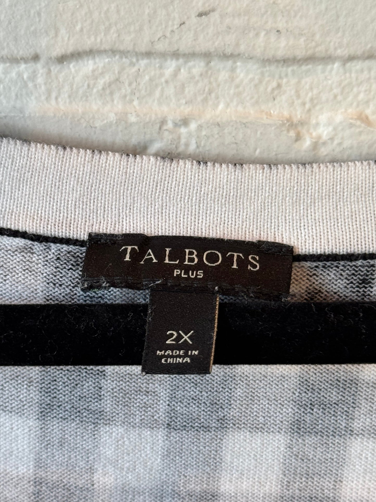 Vest Sweater By Talbots In Black & White, Size: 2x