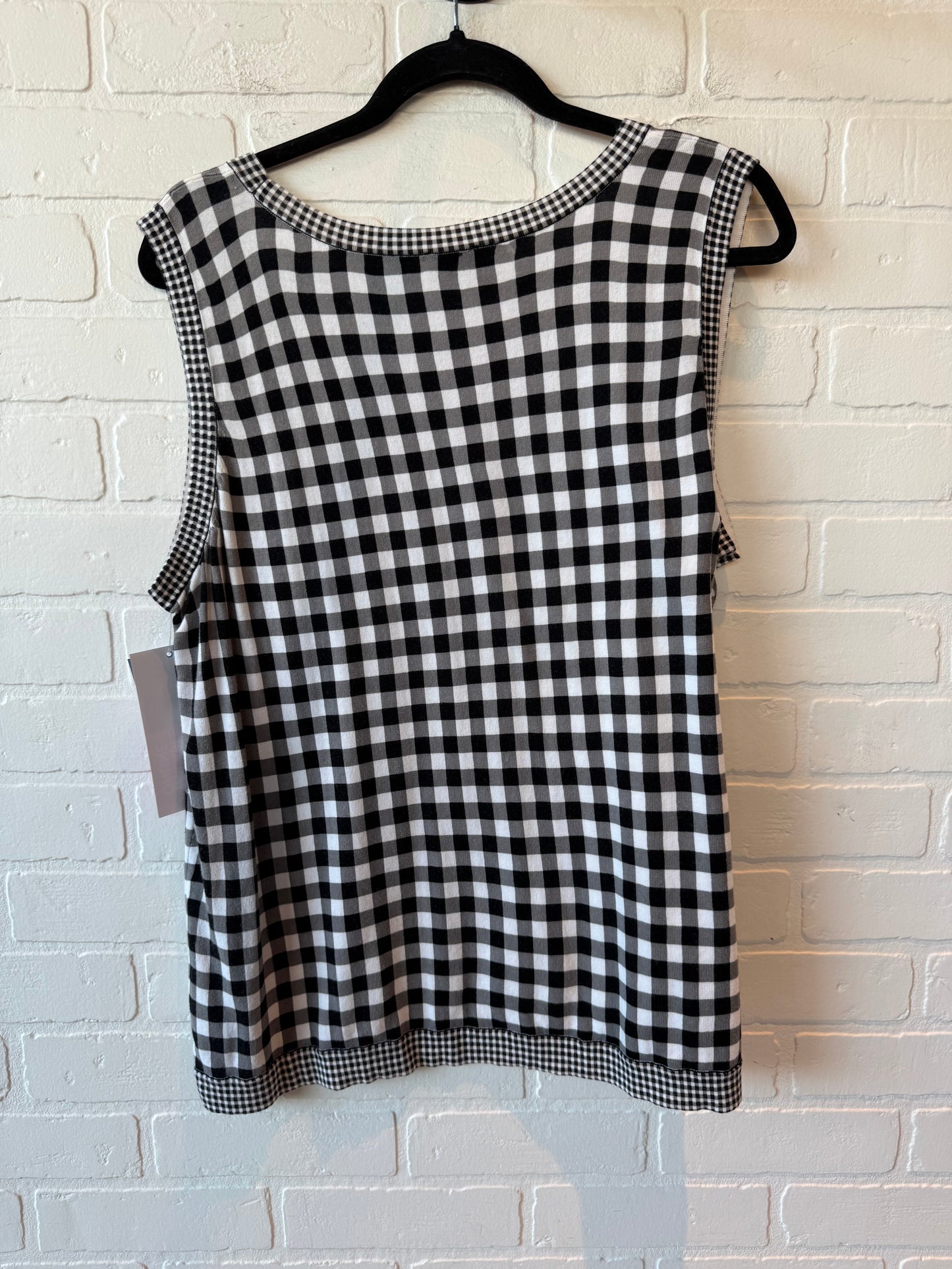 Vest Sweater By Talbots In Black & White, Size: 2x