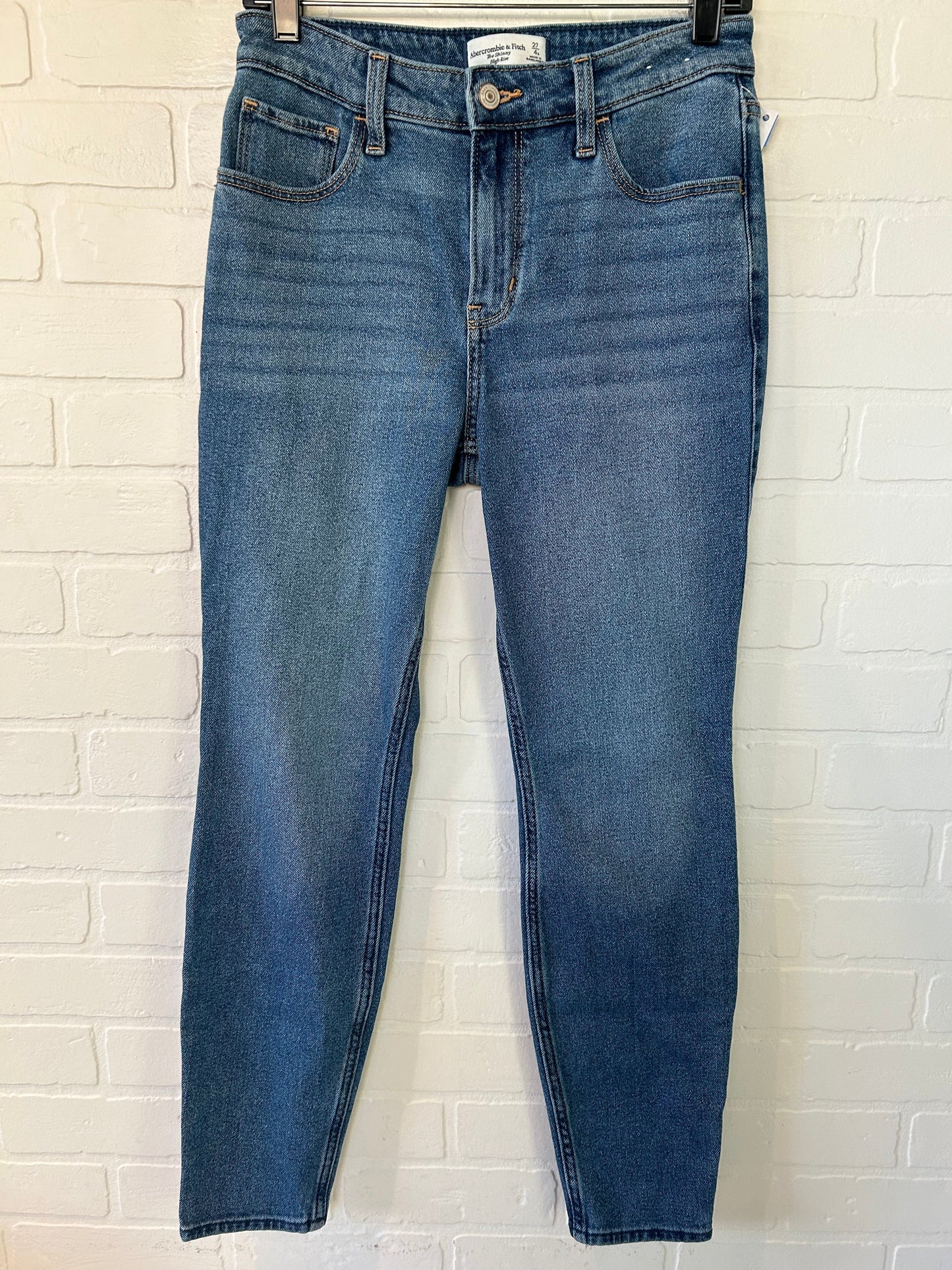 Jeans Skinny By Abercrombie And Fitch In Blue Denim, Size: 4