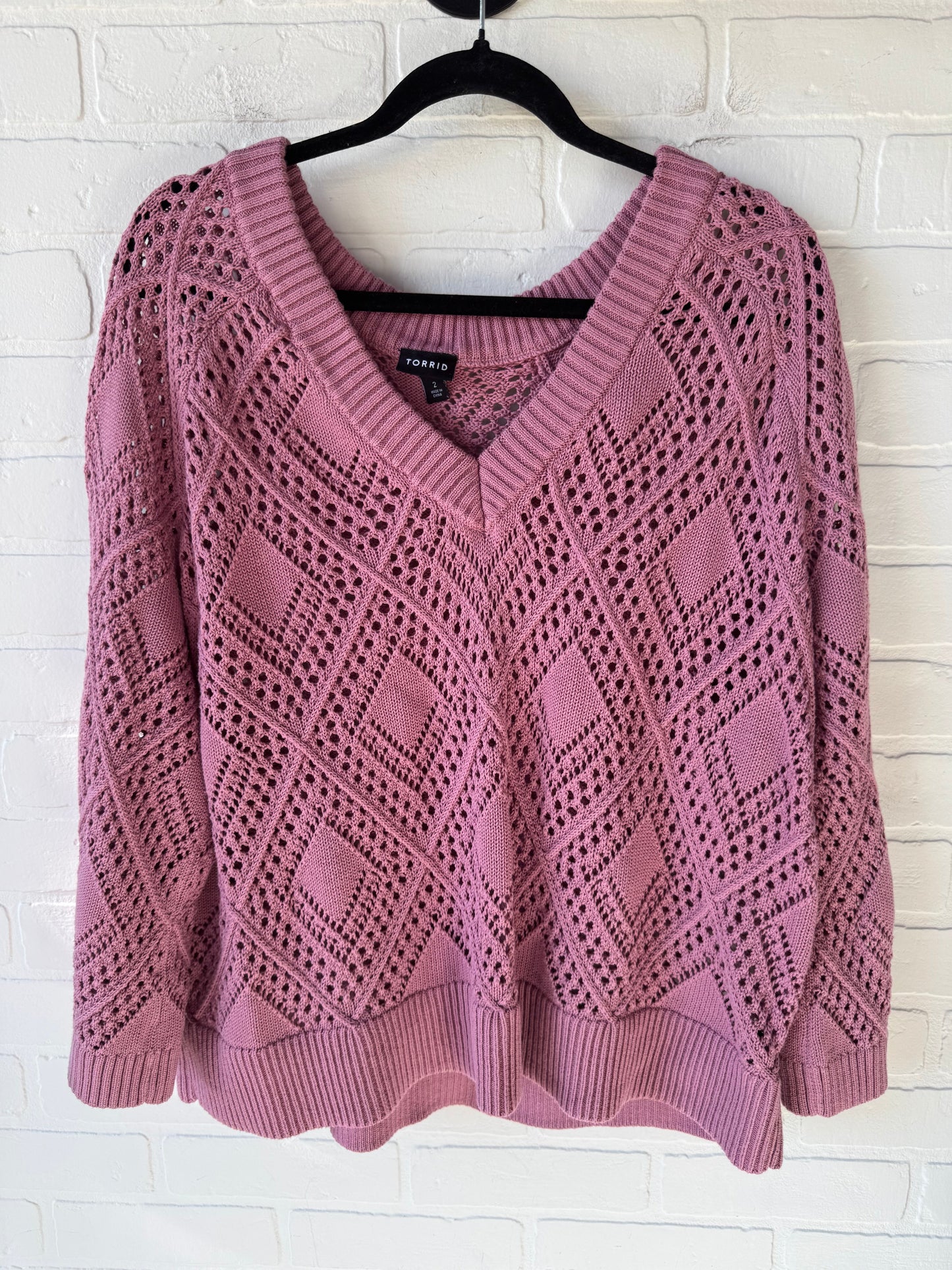 Sweater By Torrid In Pink, Size: 2x