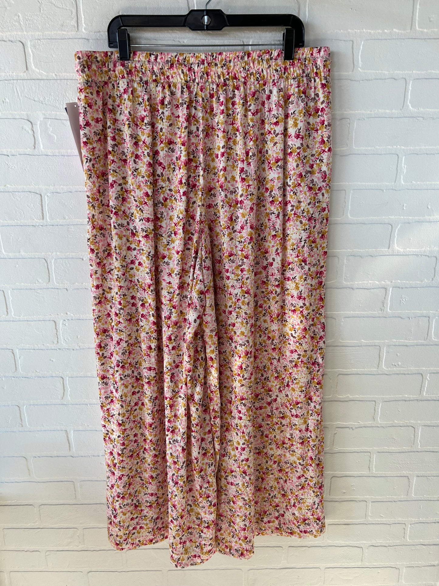 Pants Wide Leg By Torrid In Pink & Yellow, Size: 12