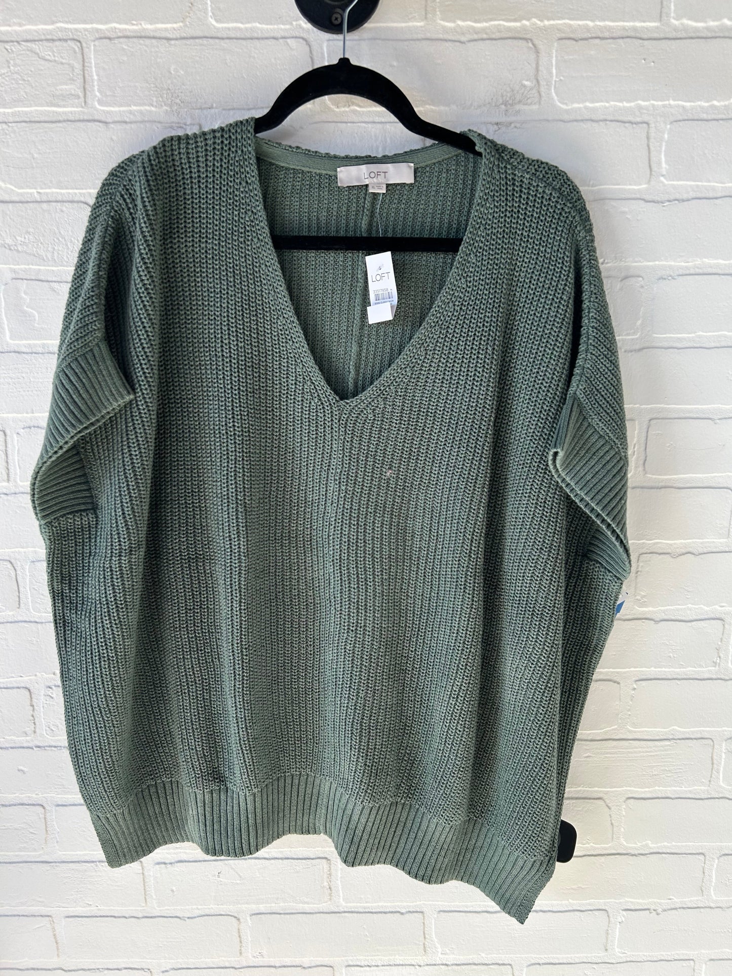 Vest Sweater By Loft In Green, Size: Xl