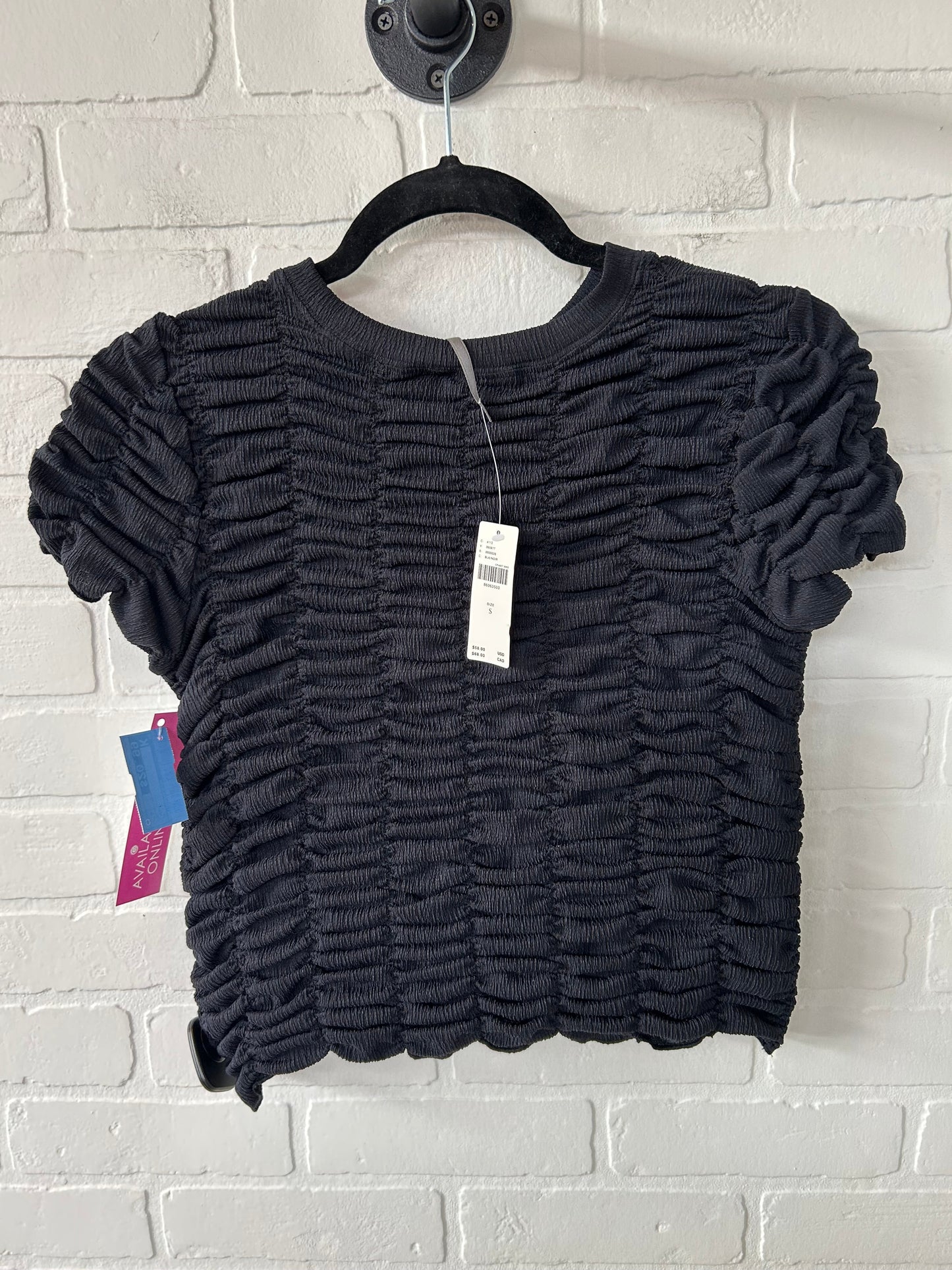 Top Short Sleeve By Anthropologie In Black, Size: S