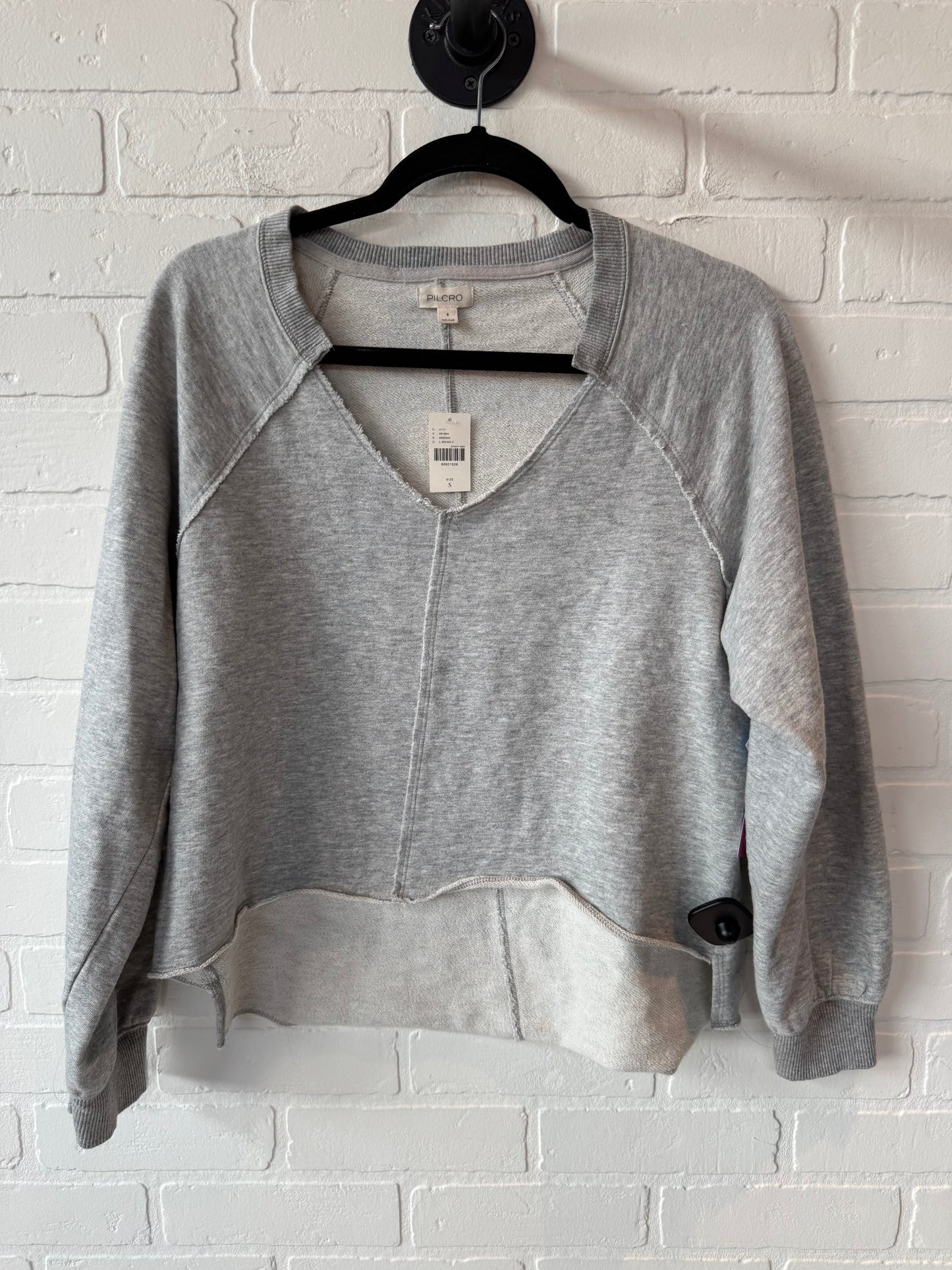 Top Long Sleeve By Pilcro In Grey, Size: S