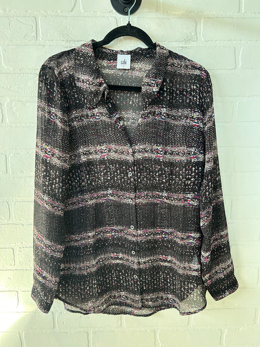 Top Long Sleeve By Cabi In Black & Grey, Size: S