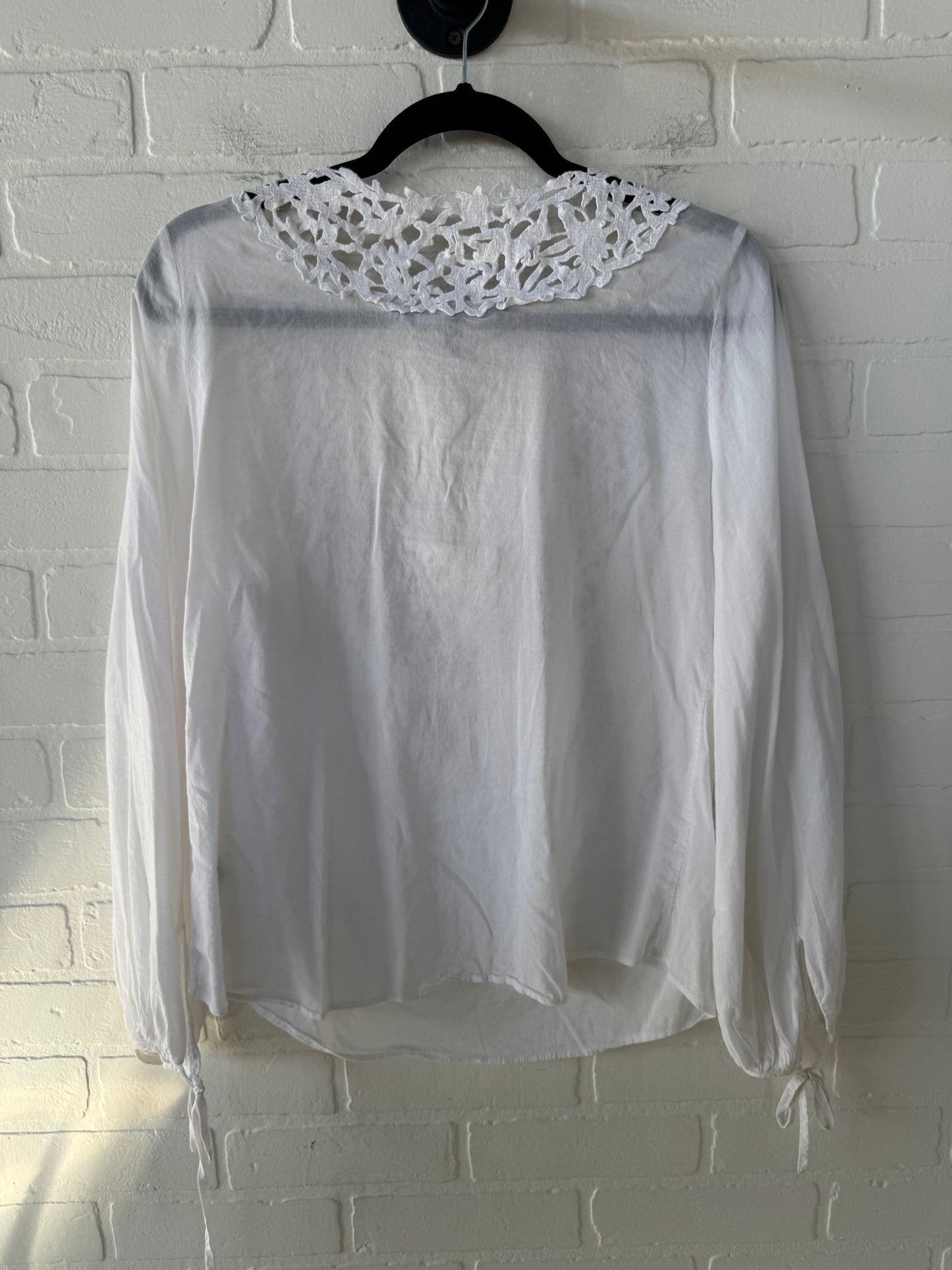 Top Long Sleeve By White House Black Market In White, Size: S