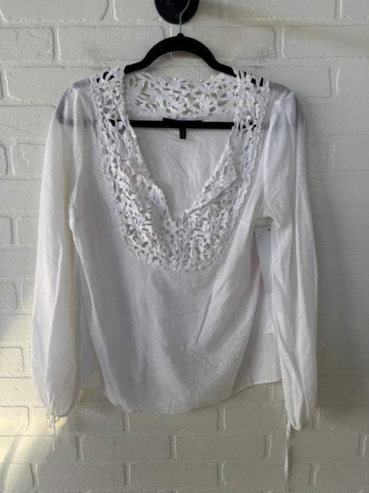 Top Long Sleeve By White House Black Market In White, Size: S