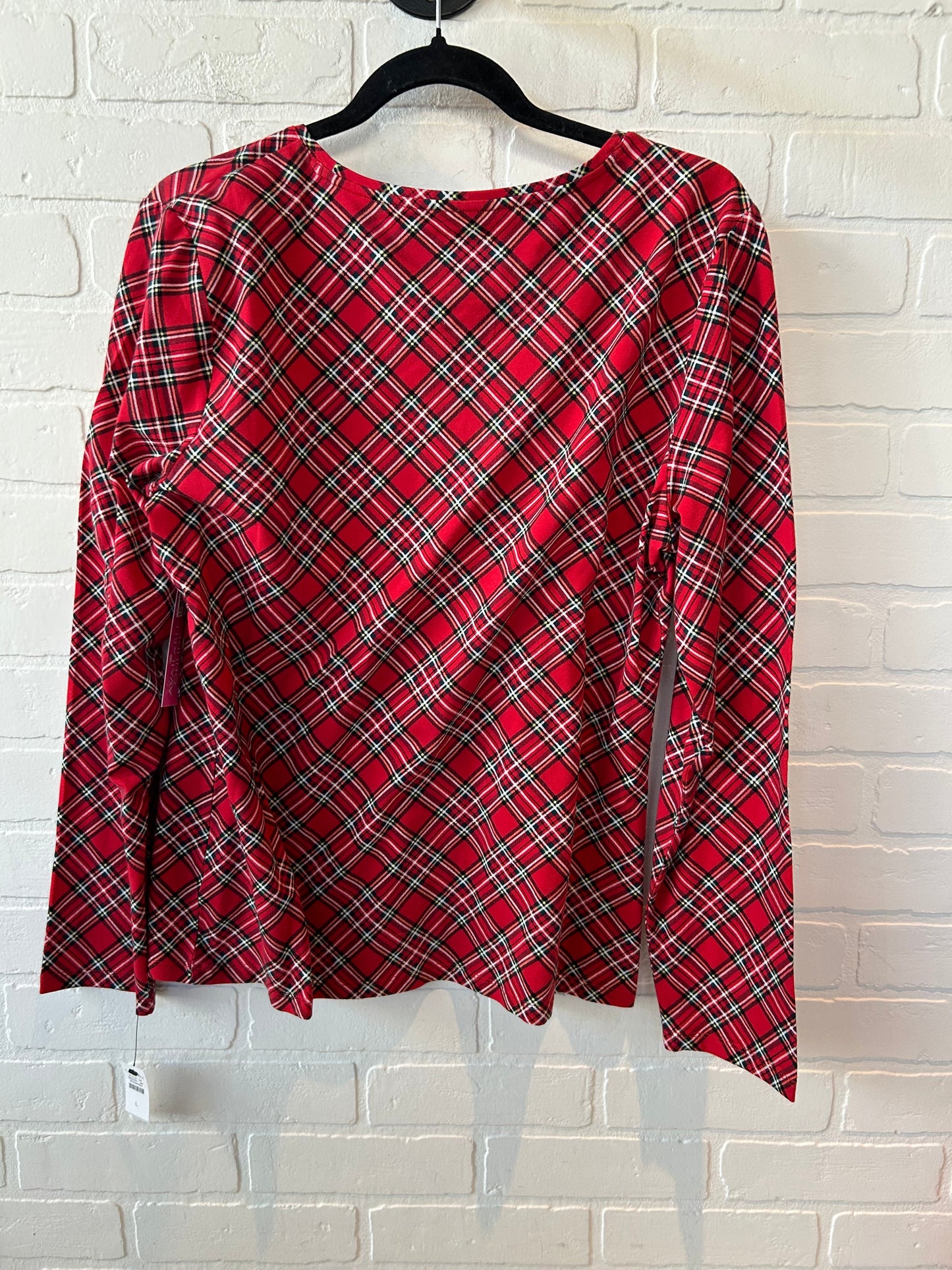 Top Long Sleeve By Talbots In Red, Size: L