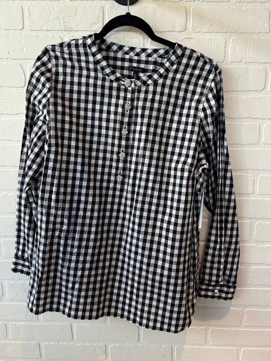 Top Long Sleeve By Talbots In Black & White, Size: Xl