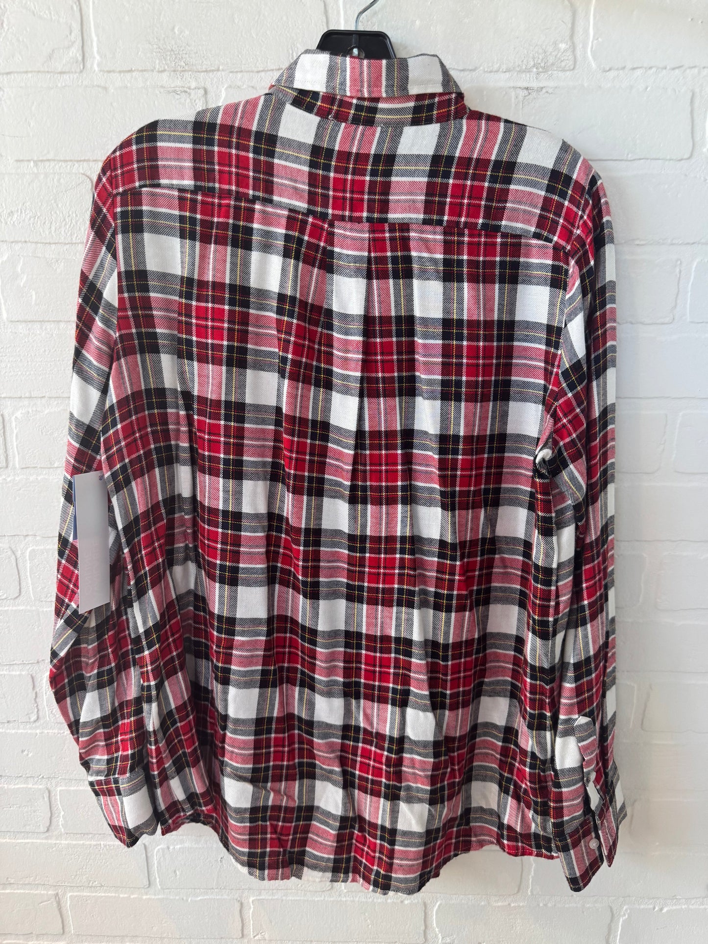 Top Long Sleeve By Banana Republic In Black & Red, Size: M