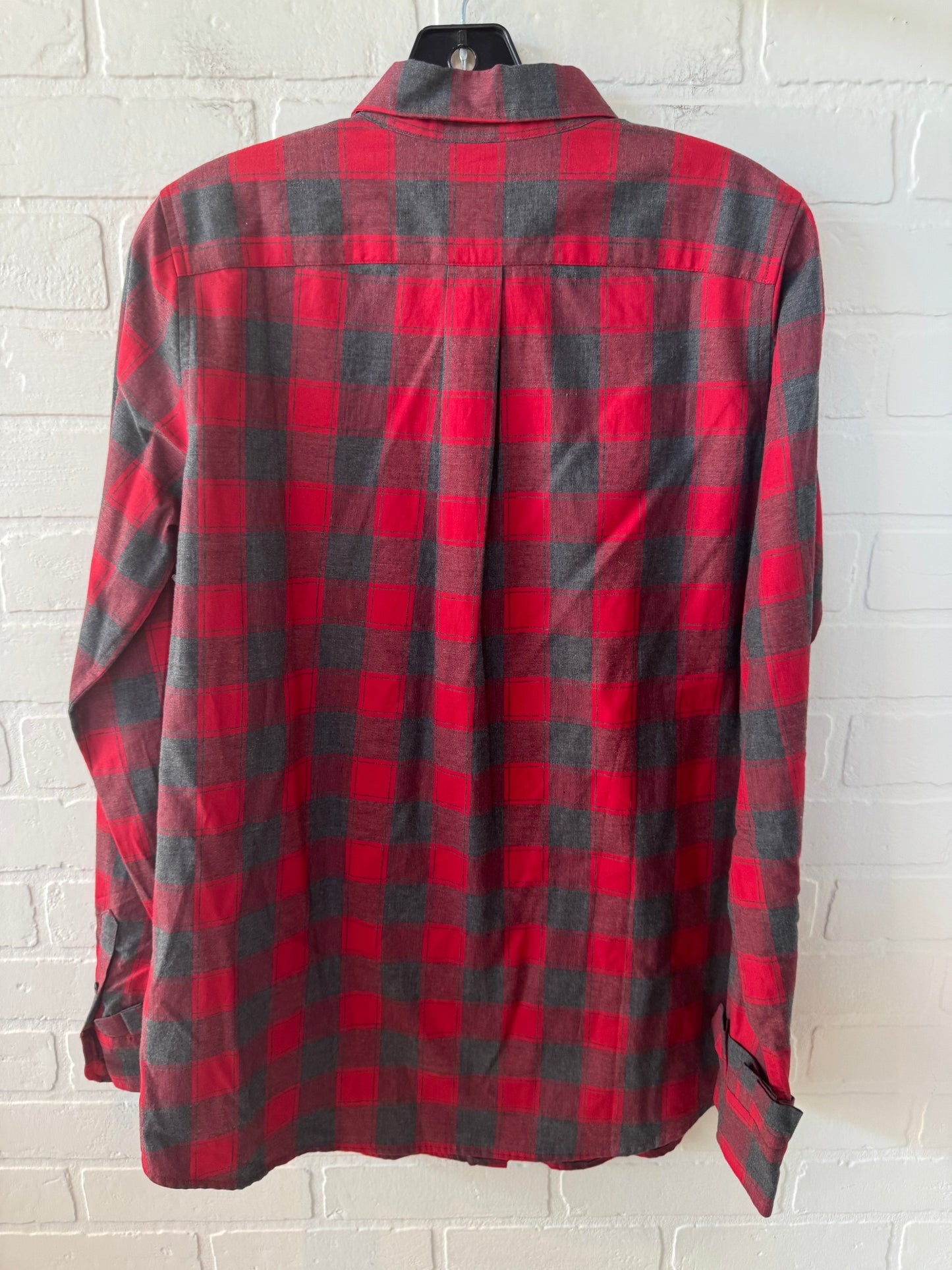 Top Long Sleeve By Banana Republic In Green & Red, Size: M