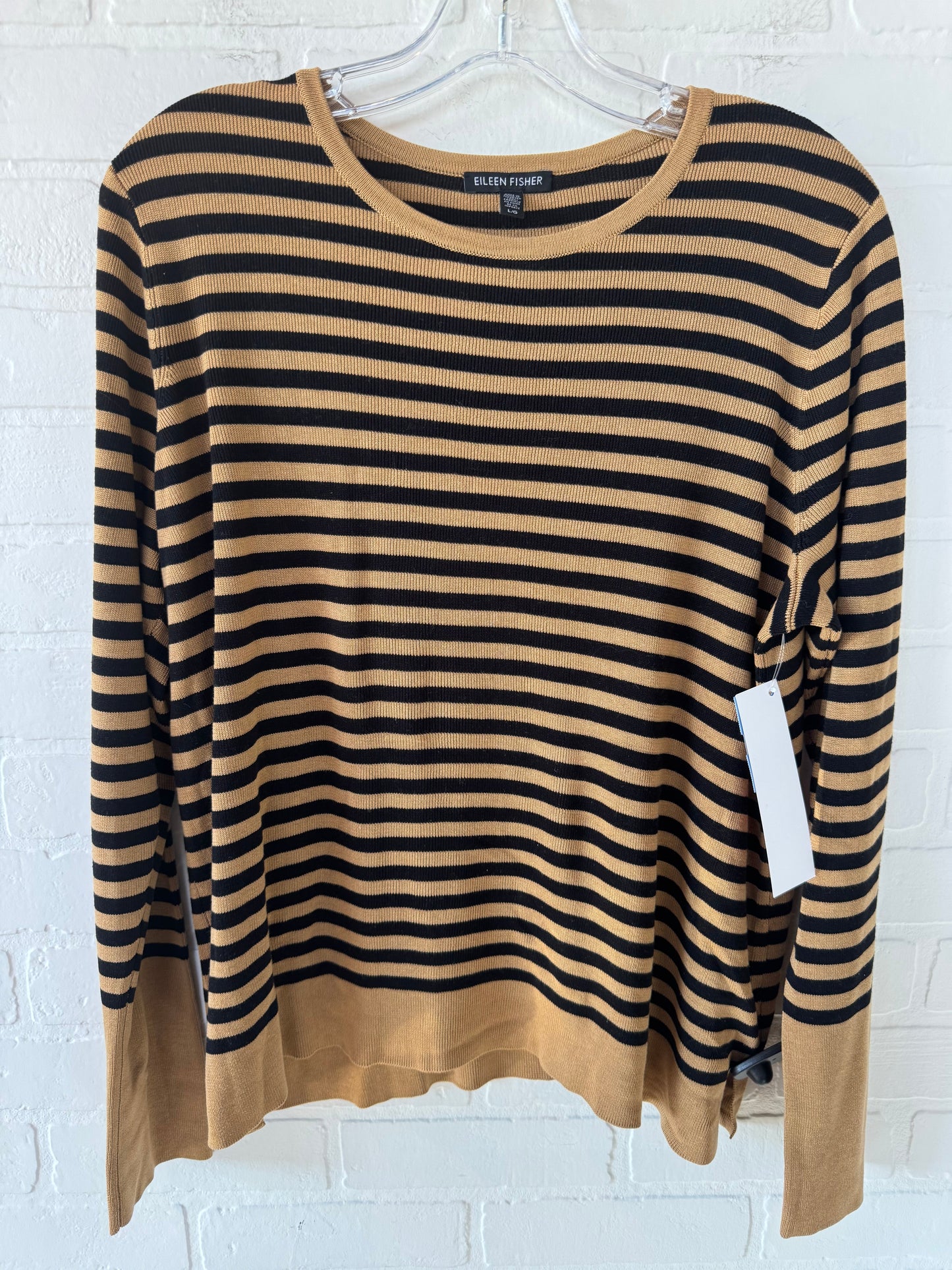 Sweater By Eileen Fisher In Black & Brown, Size: L