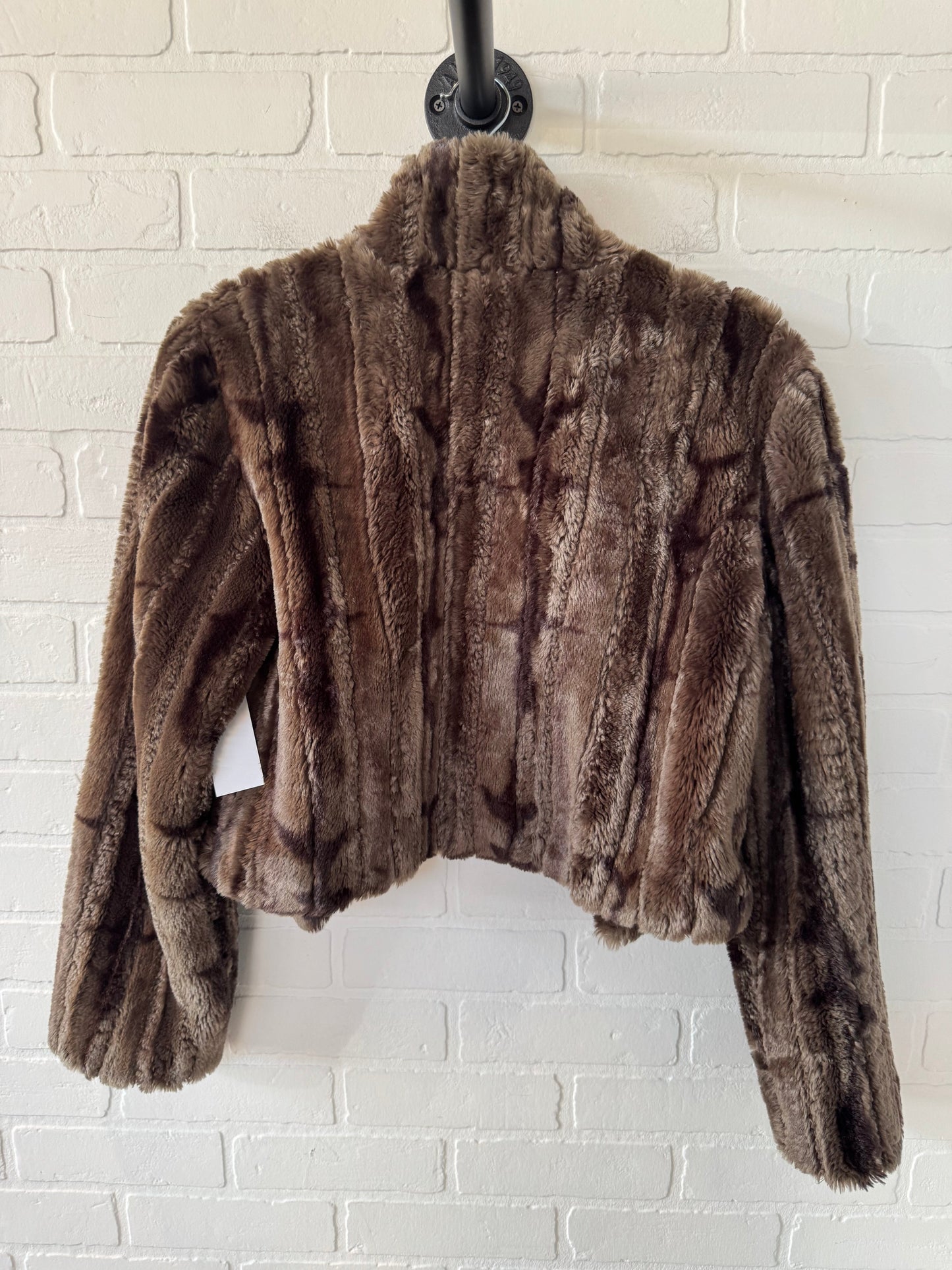 Jacket Faux Fur & Sherpa By Nancy Bolen In Brown, Size: S