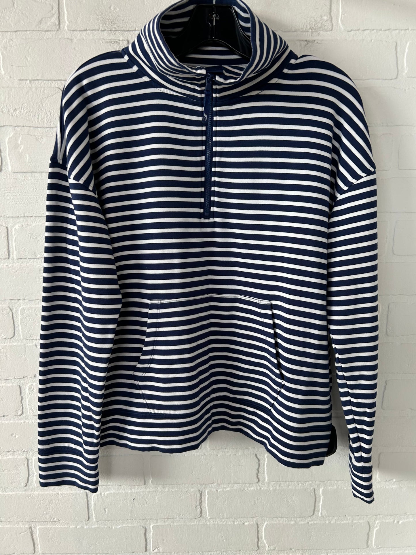 Sweatshirt Collar By Vineyard Vines In Blue & White, Size: M