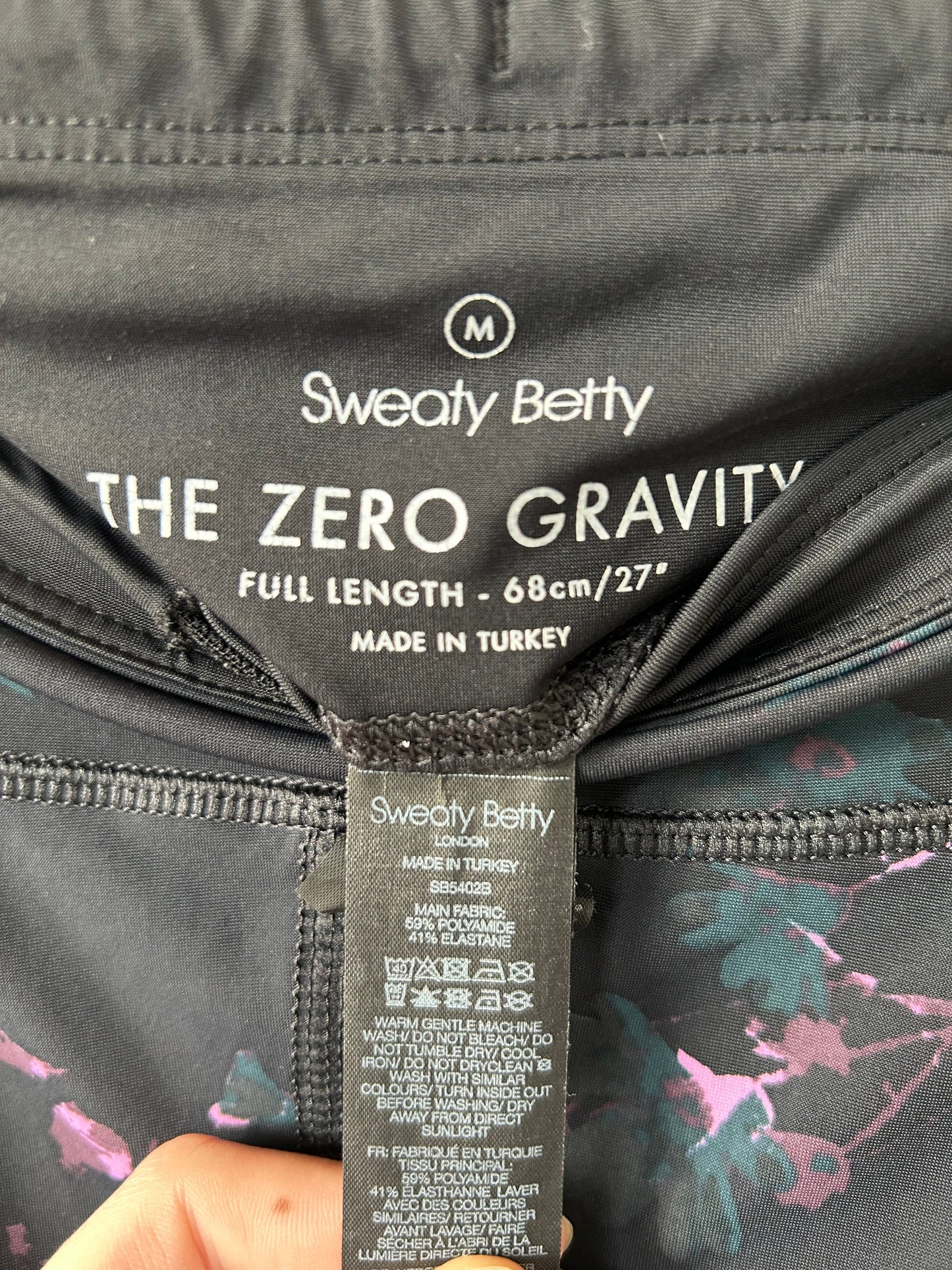 Athletic Leggings By Sweaty Betty In Black & Purple, Size: 8