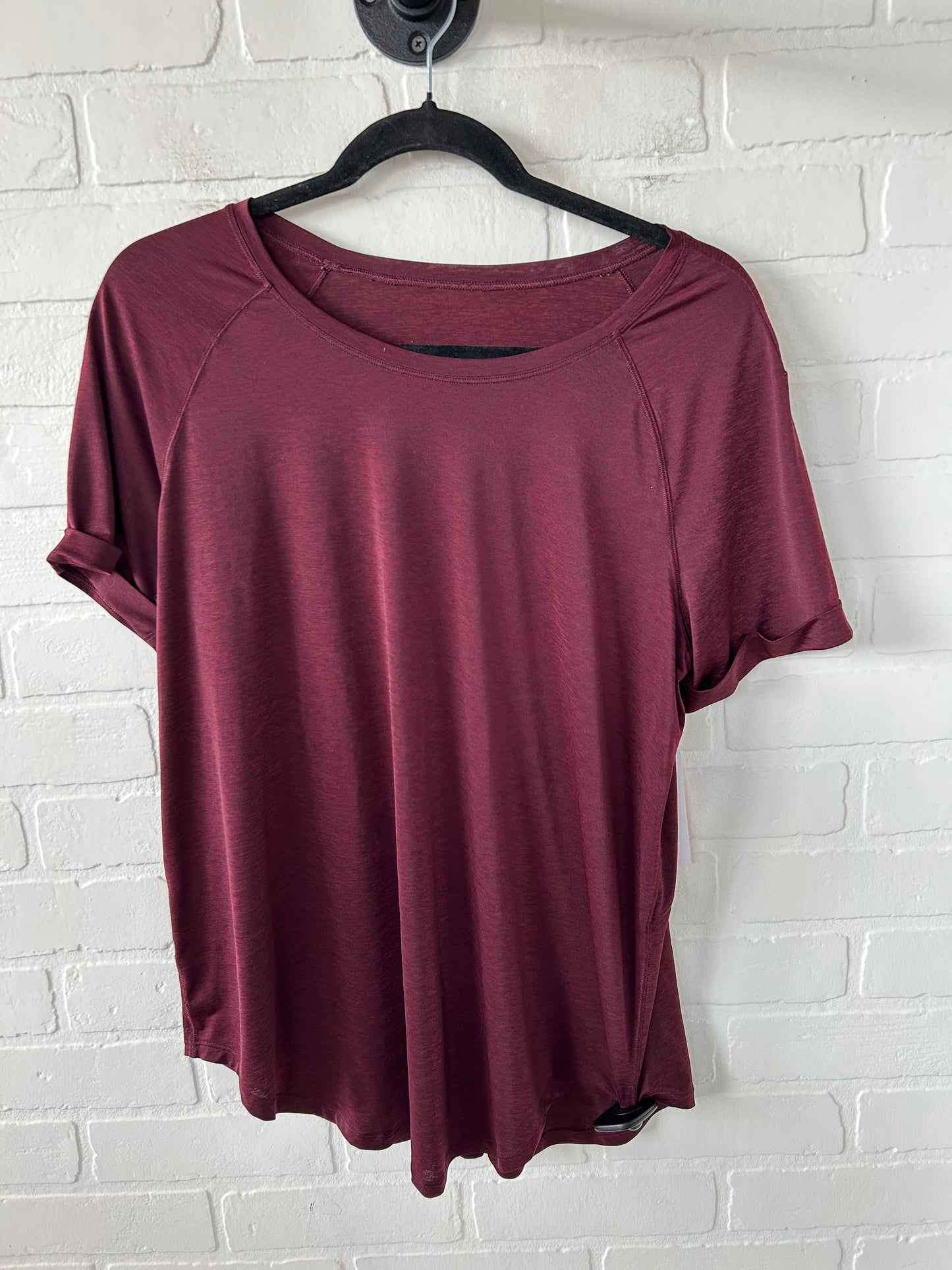 Athletic Top Short Sleeve By Lululemon In Red, Size: M