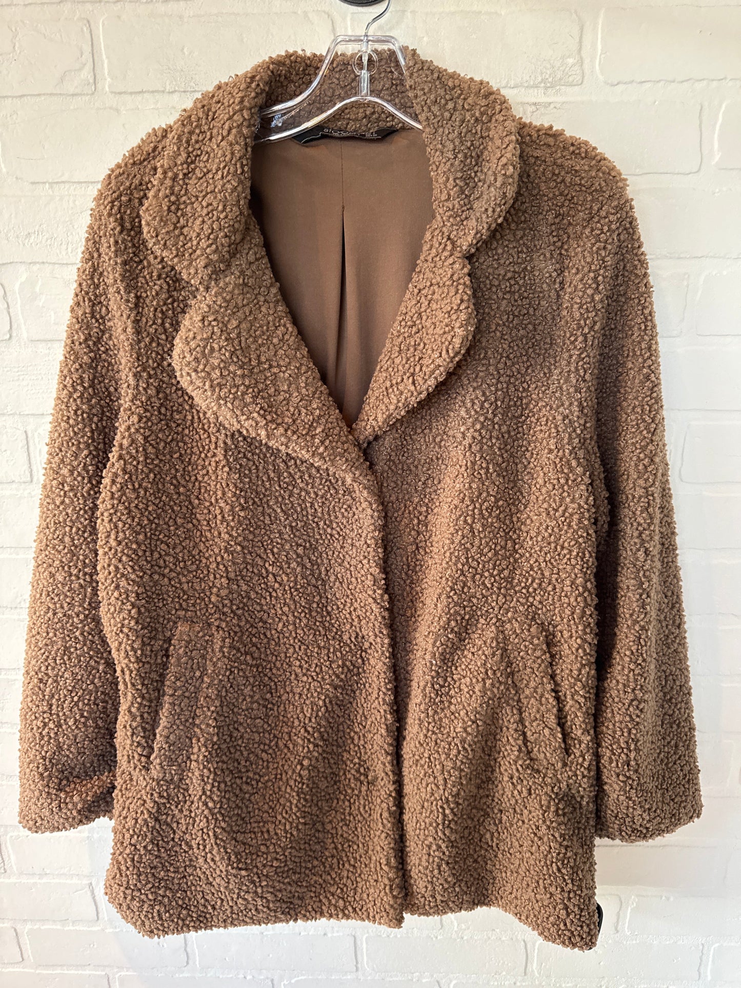 Coat Faux Fur & Sherpa By Clothes Mentor In Brown, Size: S