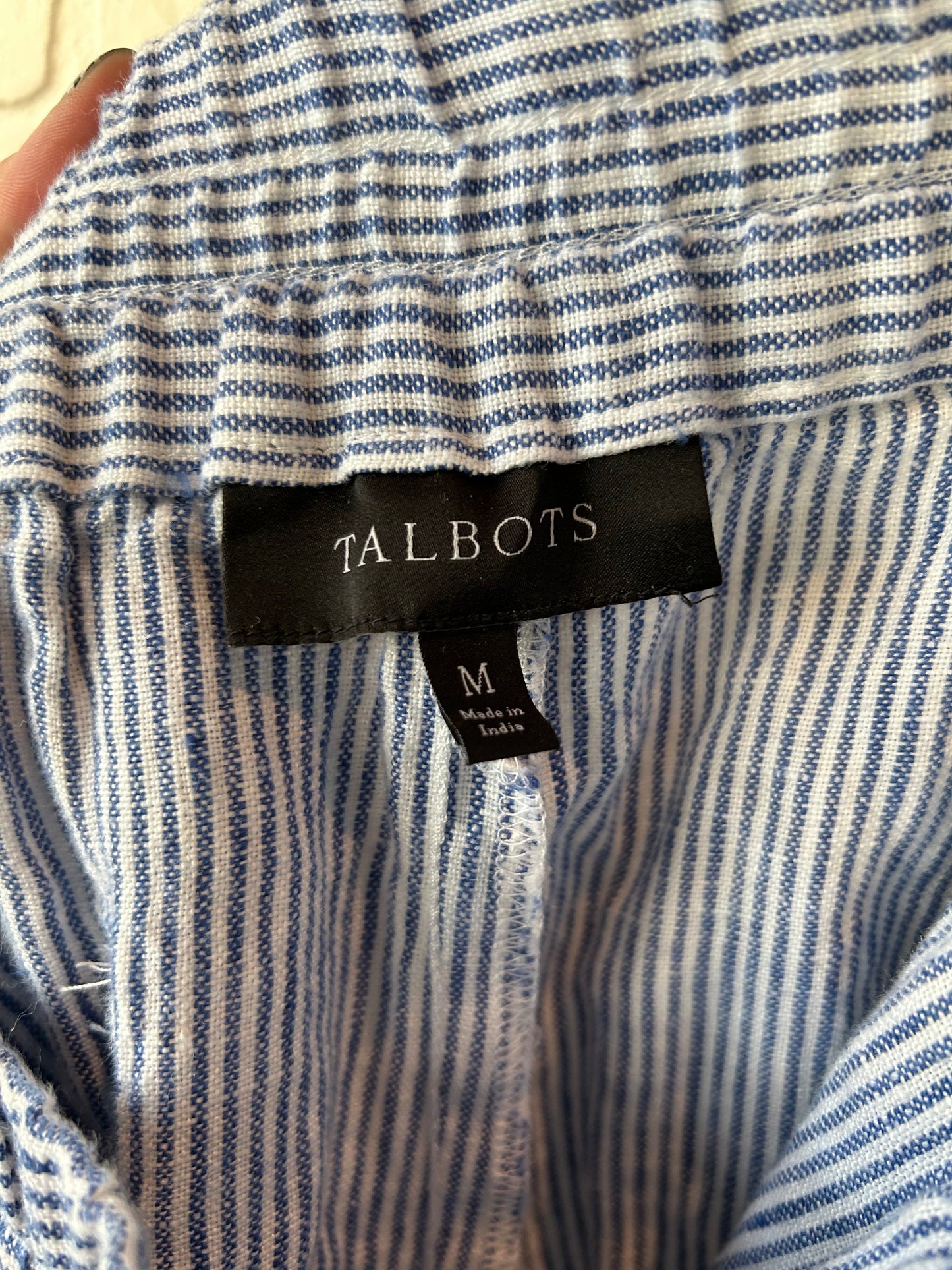 Pants Wide Leg By Talbots In Blue & White, Size: 8