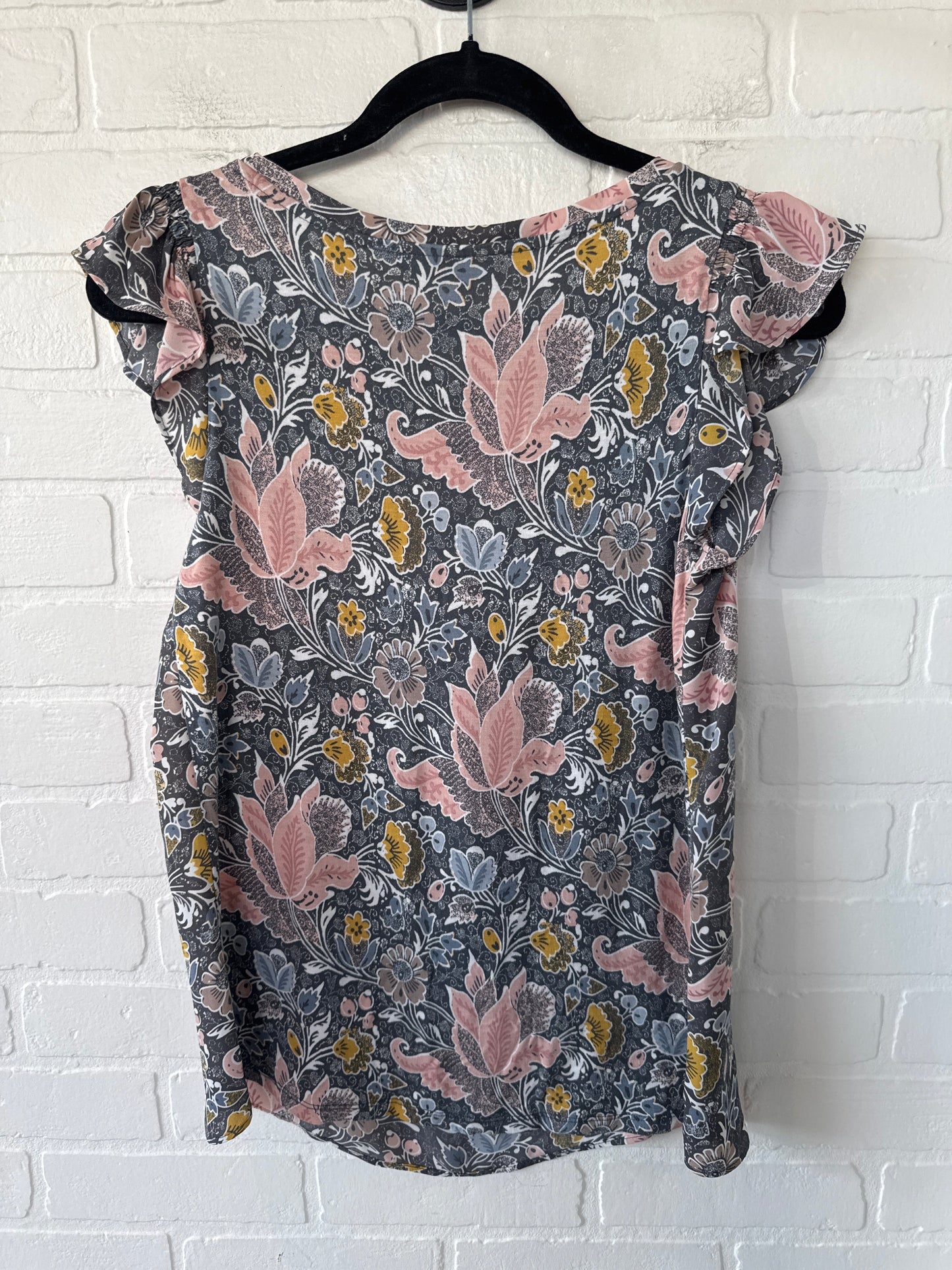 Top Sleeveless By Loft In Grey & Pink, Size: Xs