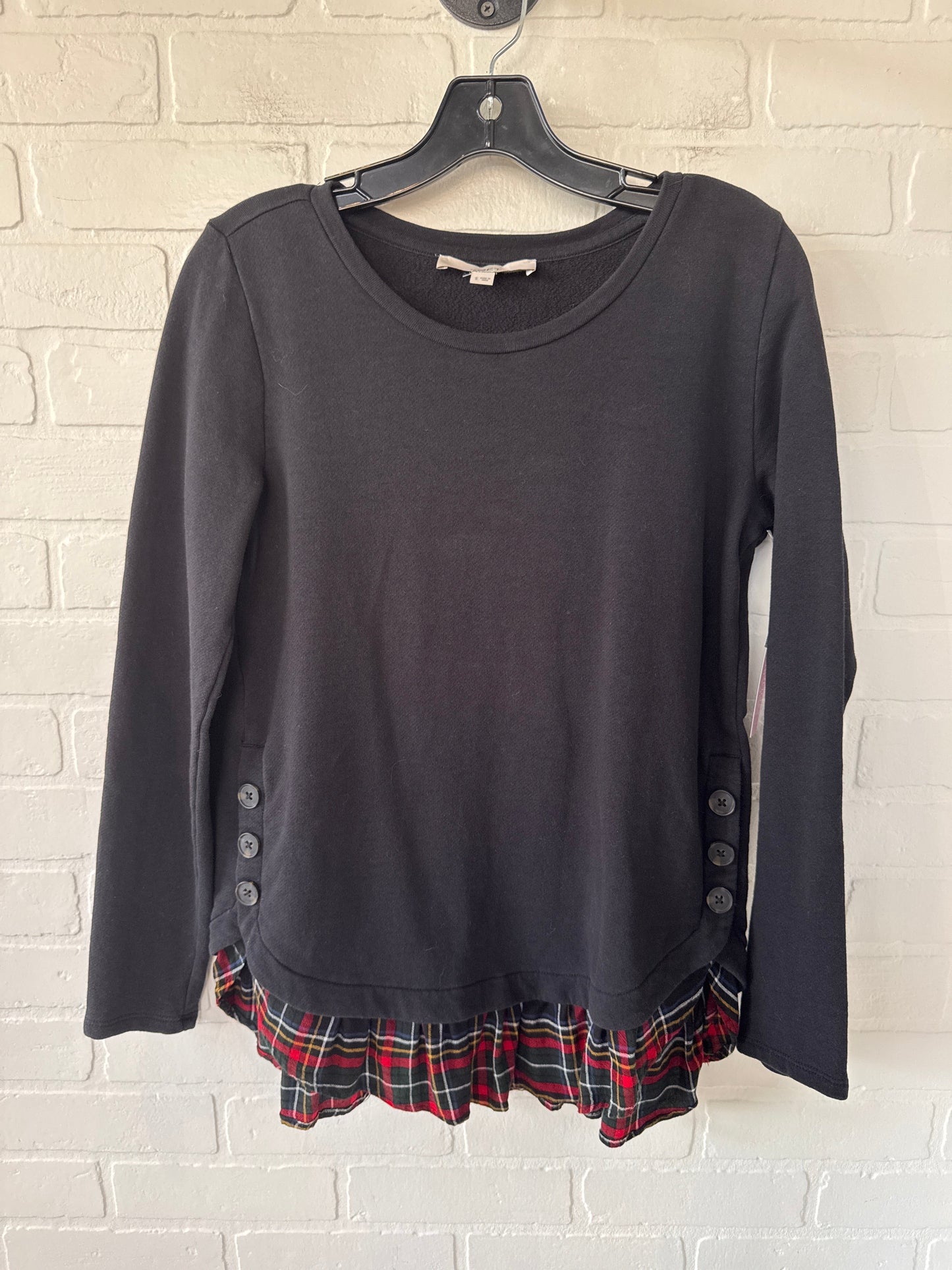 Top Long Sleeve By Loft In Black & Red, Size: S