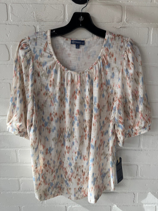 Top Short Sleeve By Democracy In Blue & Tan, Size: L