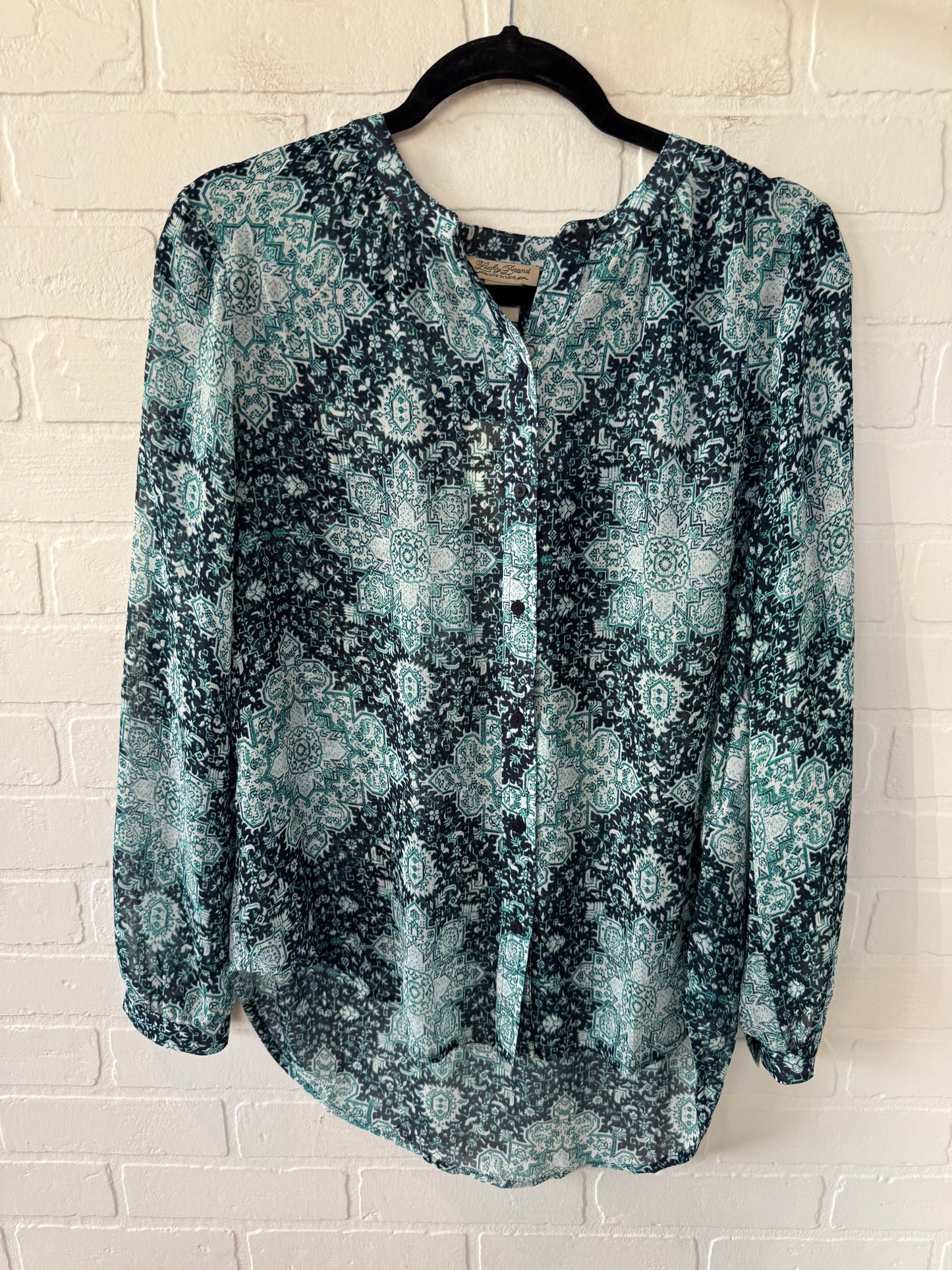 Top Long Sleeve By Lucky Brand In Blue, Size: M