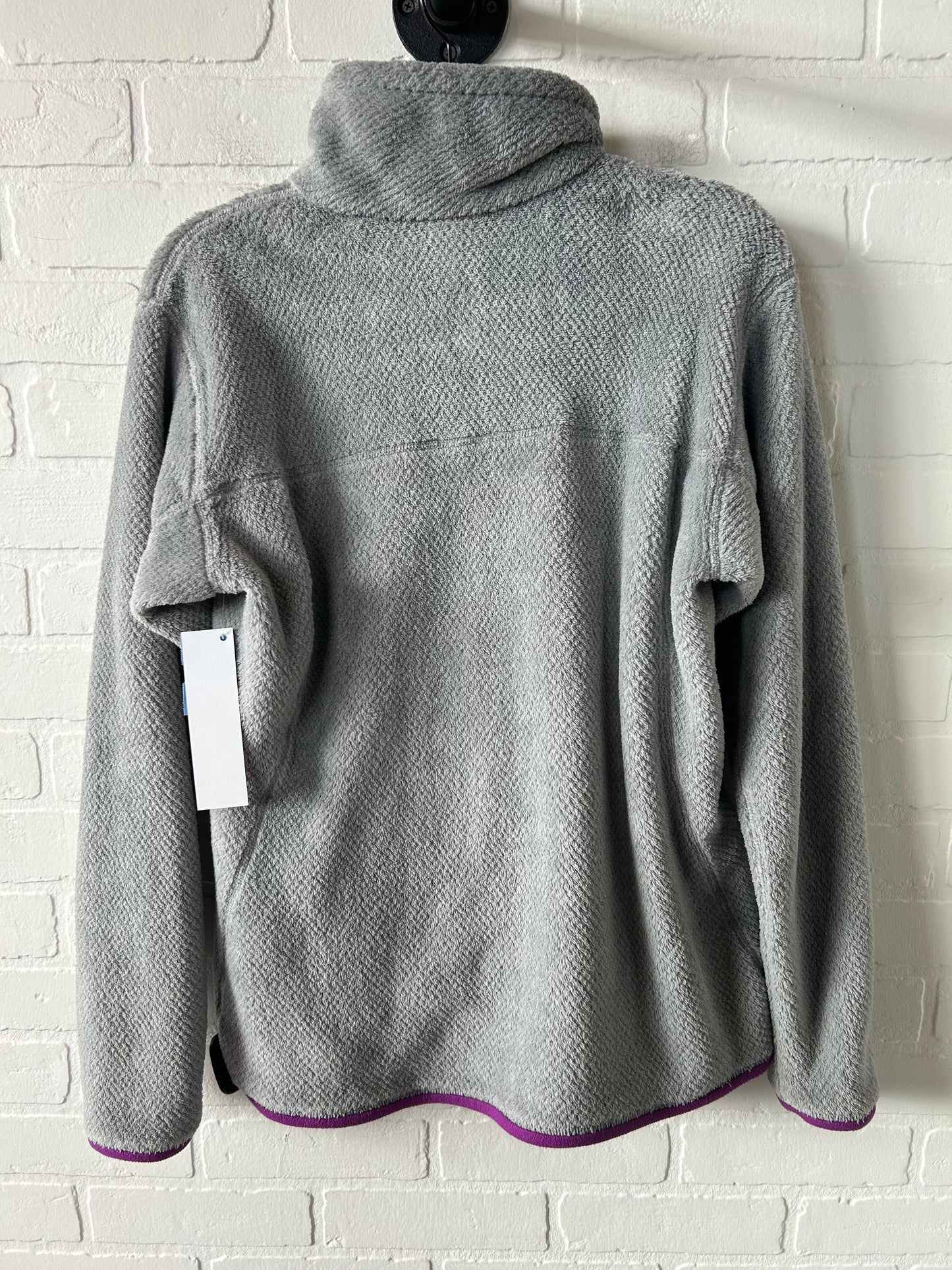 Jacket Fleece By Patagonia In Grey & Purple, Size: L