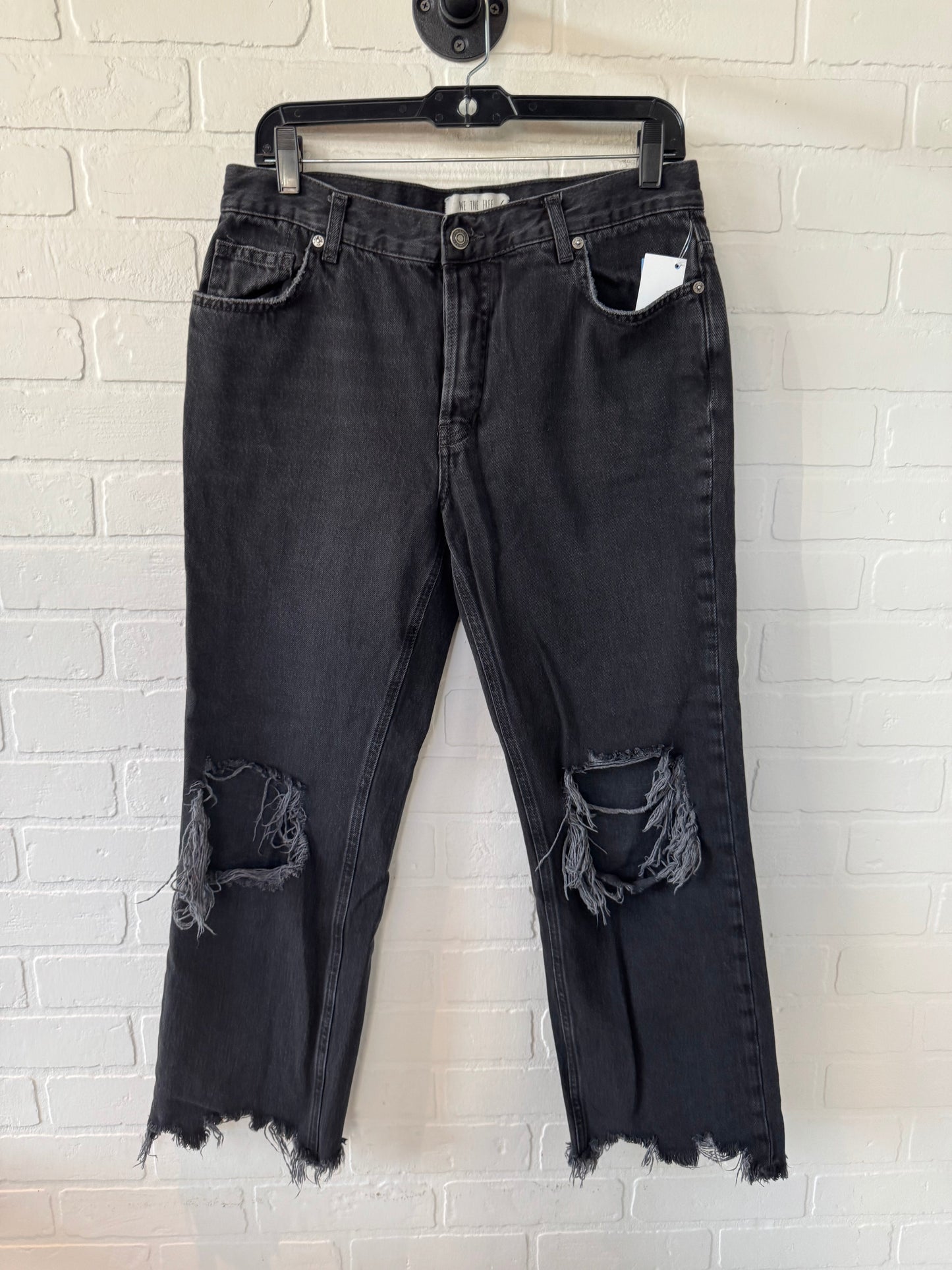 Jeans Straight By We The Free In Black Denim, Size: 6