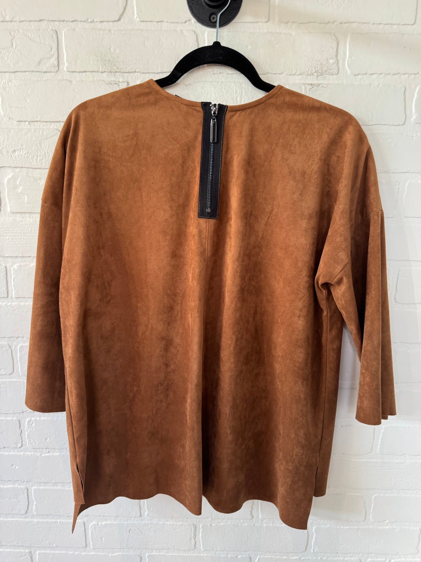 Top Long Sleeve By Ic By Connie K In Tan, Size: S