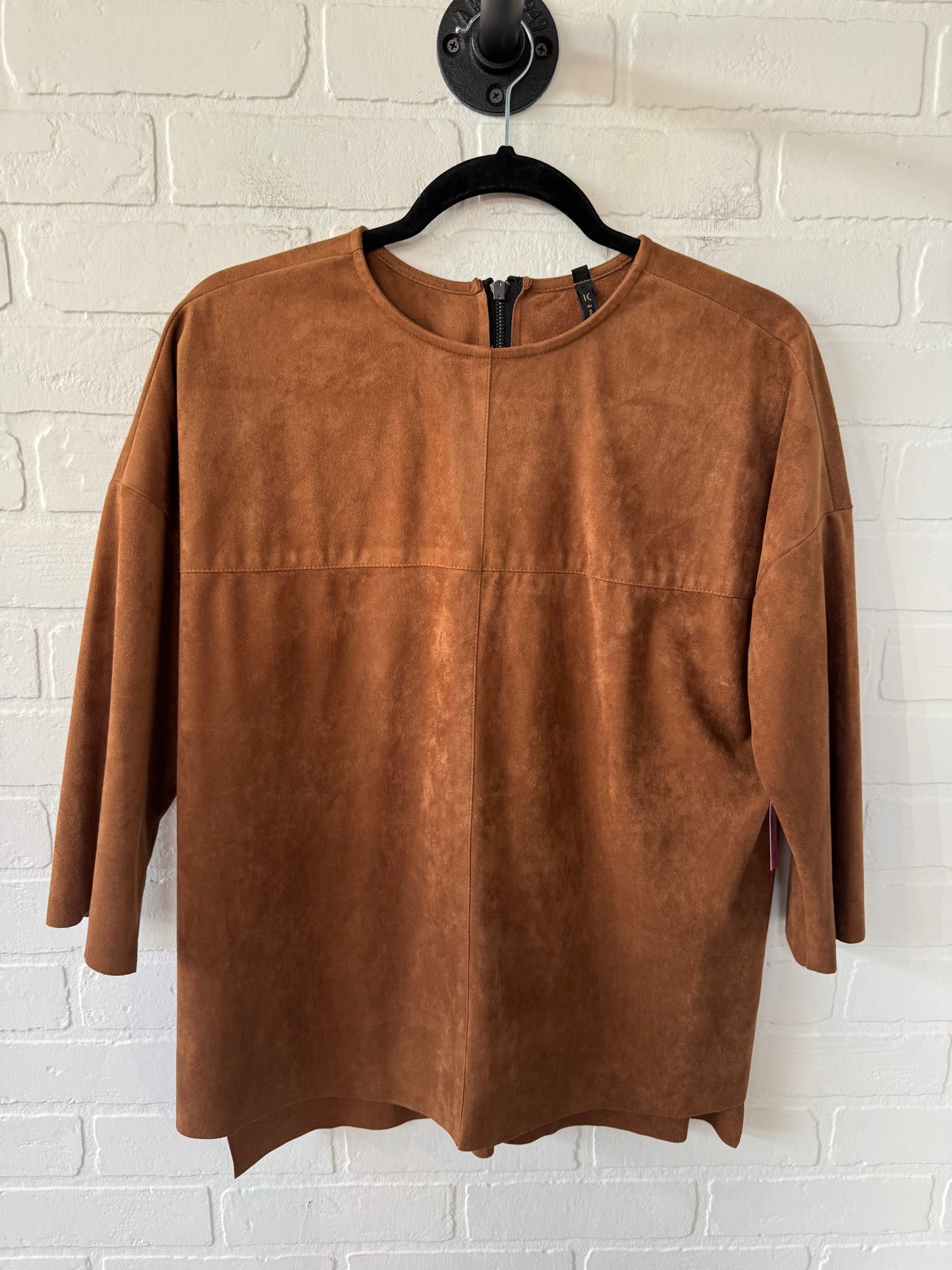 Top Long Sleeve By Ic By Connie K In Tan, Size: S