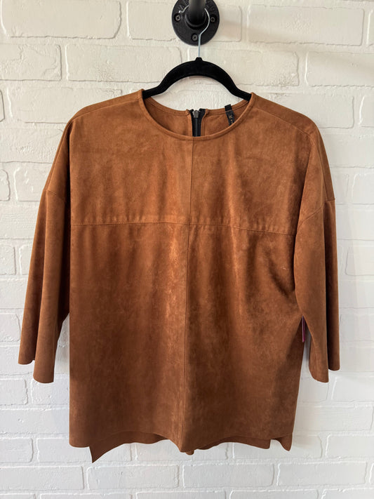 Top Long Sleeve By Ic By Connie K In Tan, Size: S