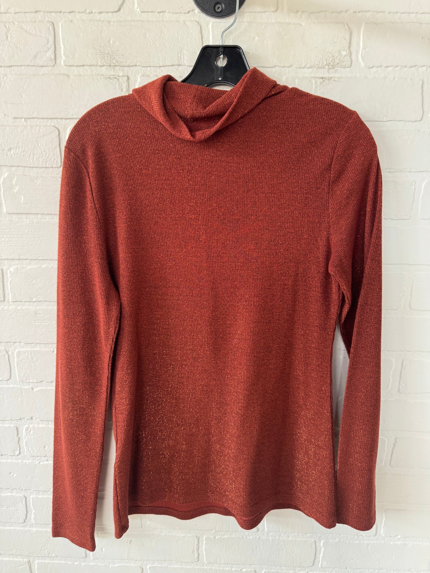 Top Long Sleeve By Inc In Orange, Size: M