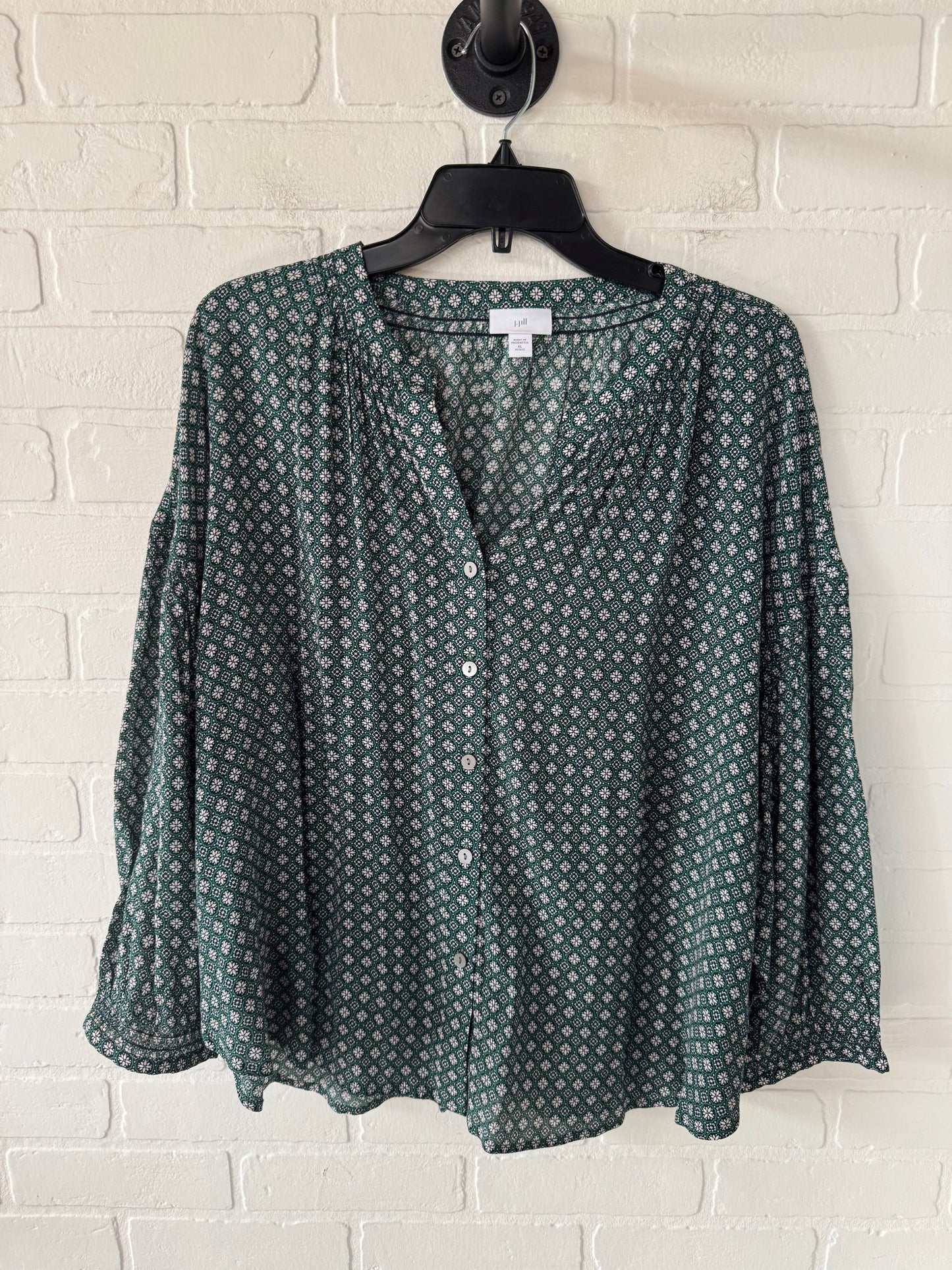 Top Long Sleeve By J. Jill In Green, Size: Xlp