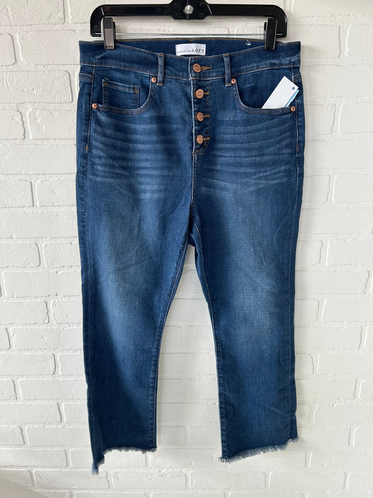 Jeans Flared By Loft In Blue Denim, Size: 10