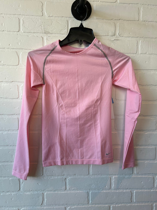 Athletic Top Long Sleeve Crewneck By Nike In Pink, Size: L