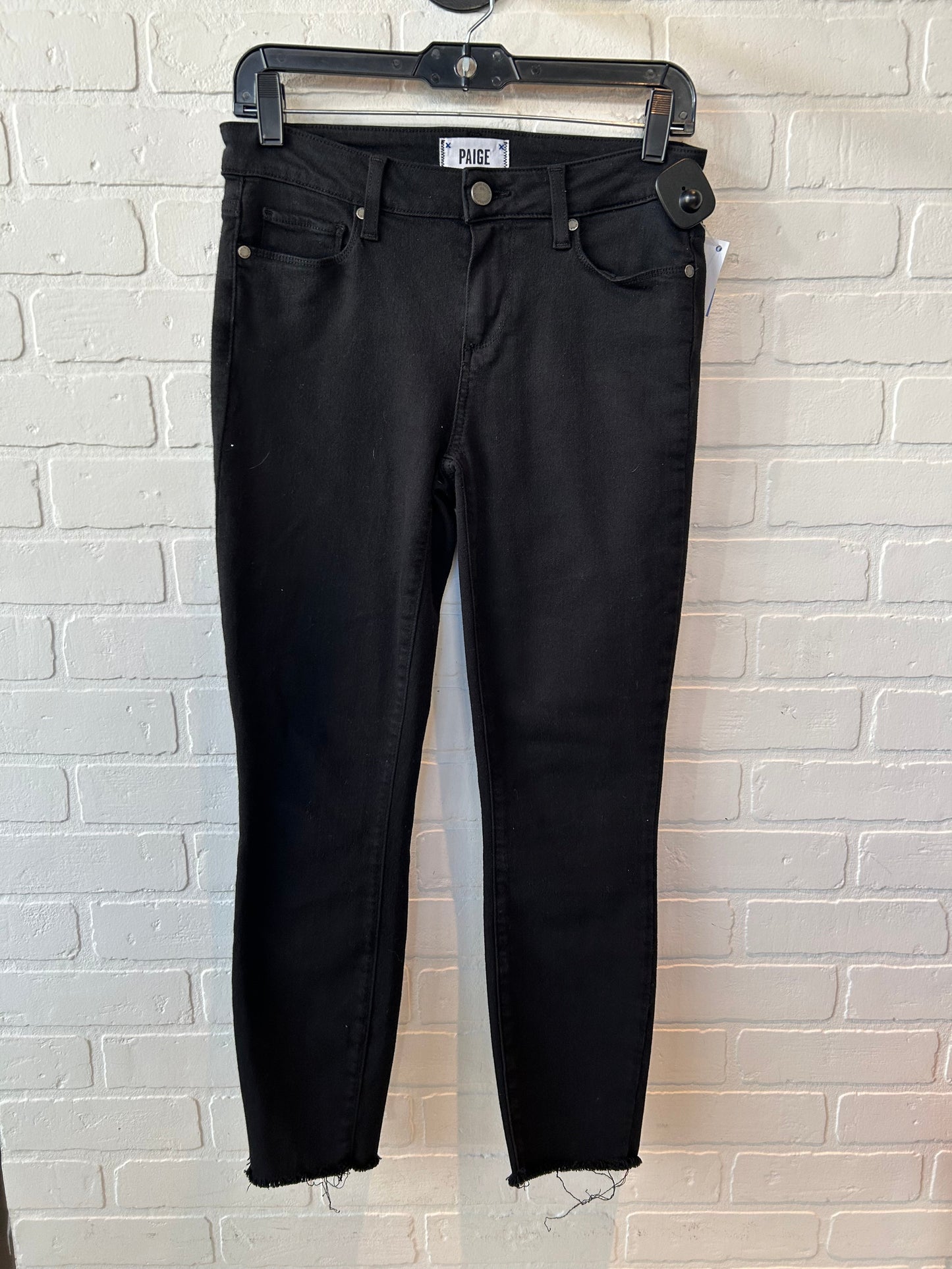 Jeans Cropped By Paige In Black Denim, Size: 2