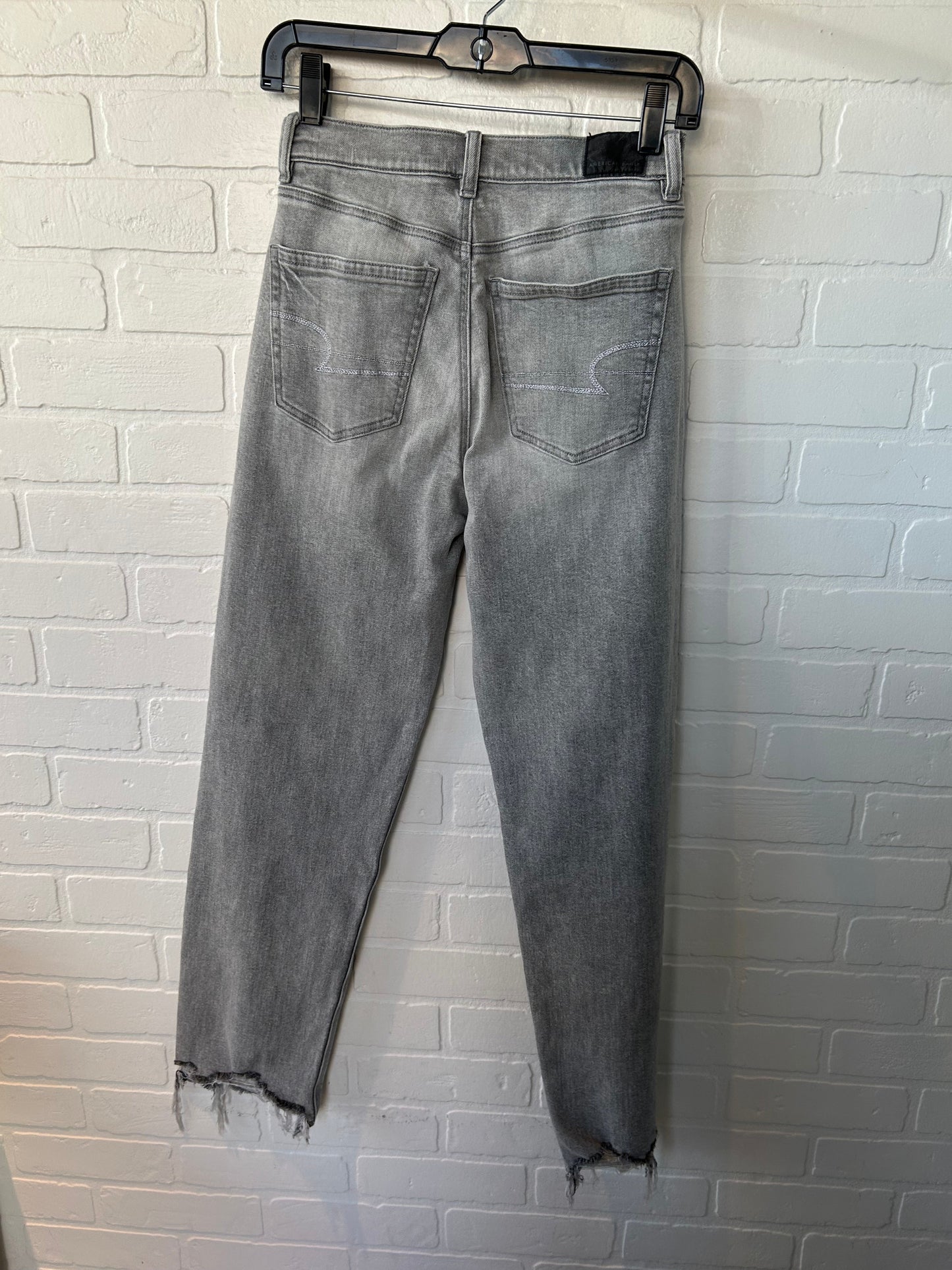 Jeans Straight By American Eagle In Grey Denim, Size: 0