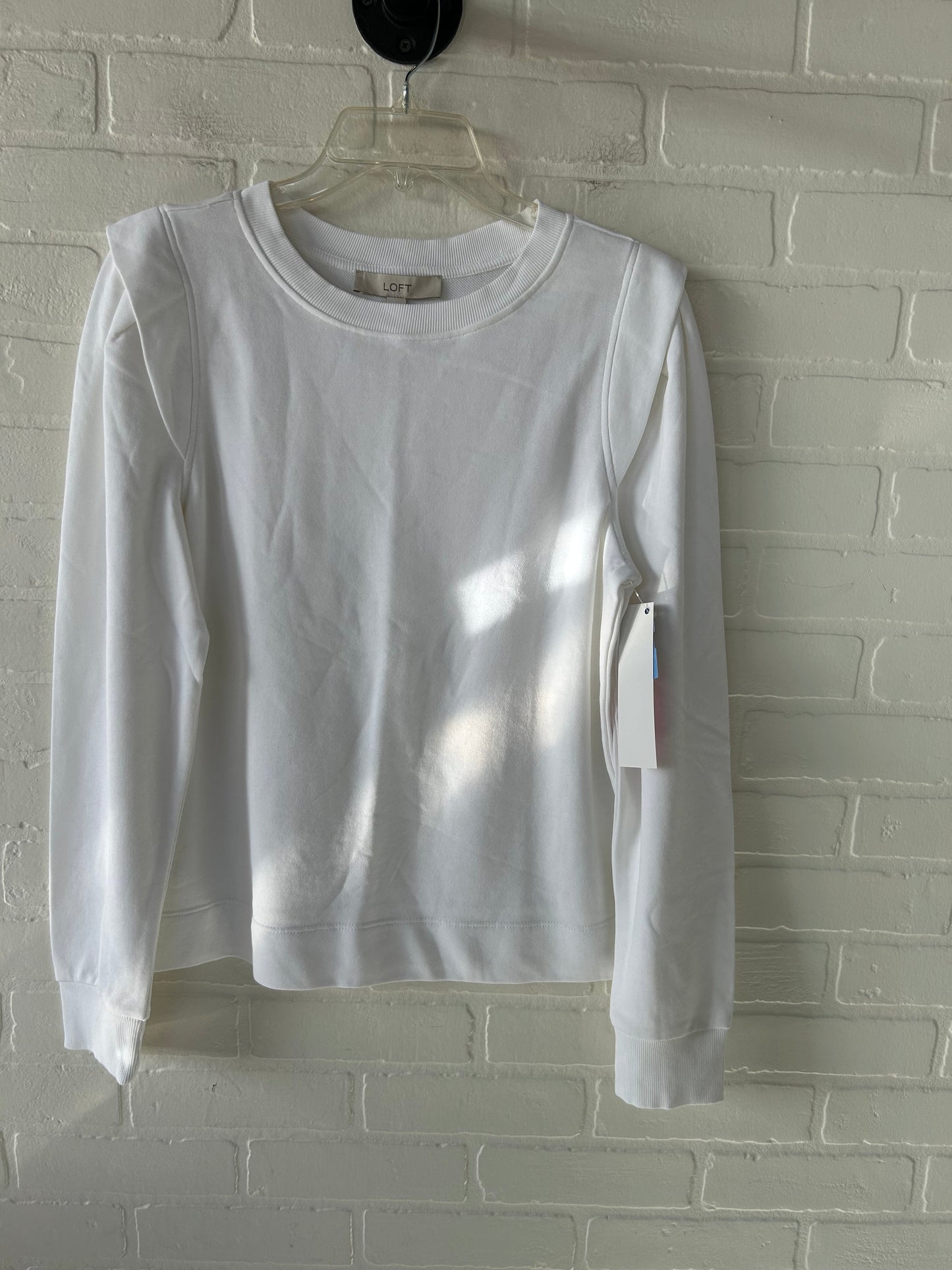 Top Long Sleeve By Loft In White, Size: M