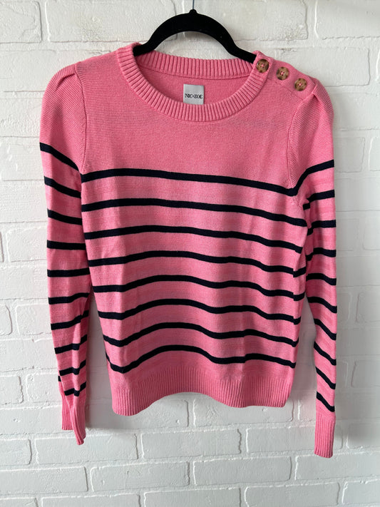 Sweater By Nic + Zoe In Black & Pink, Size: M