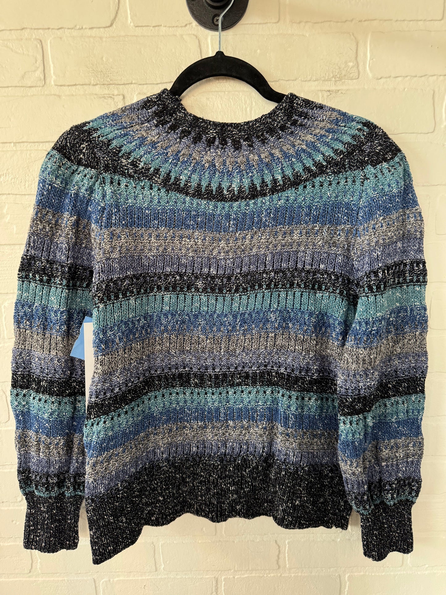 Sweater By Nic + Zoe In Black & Blue, Size: M