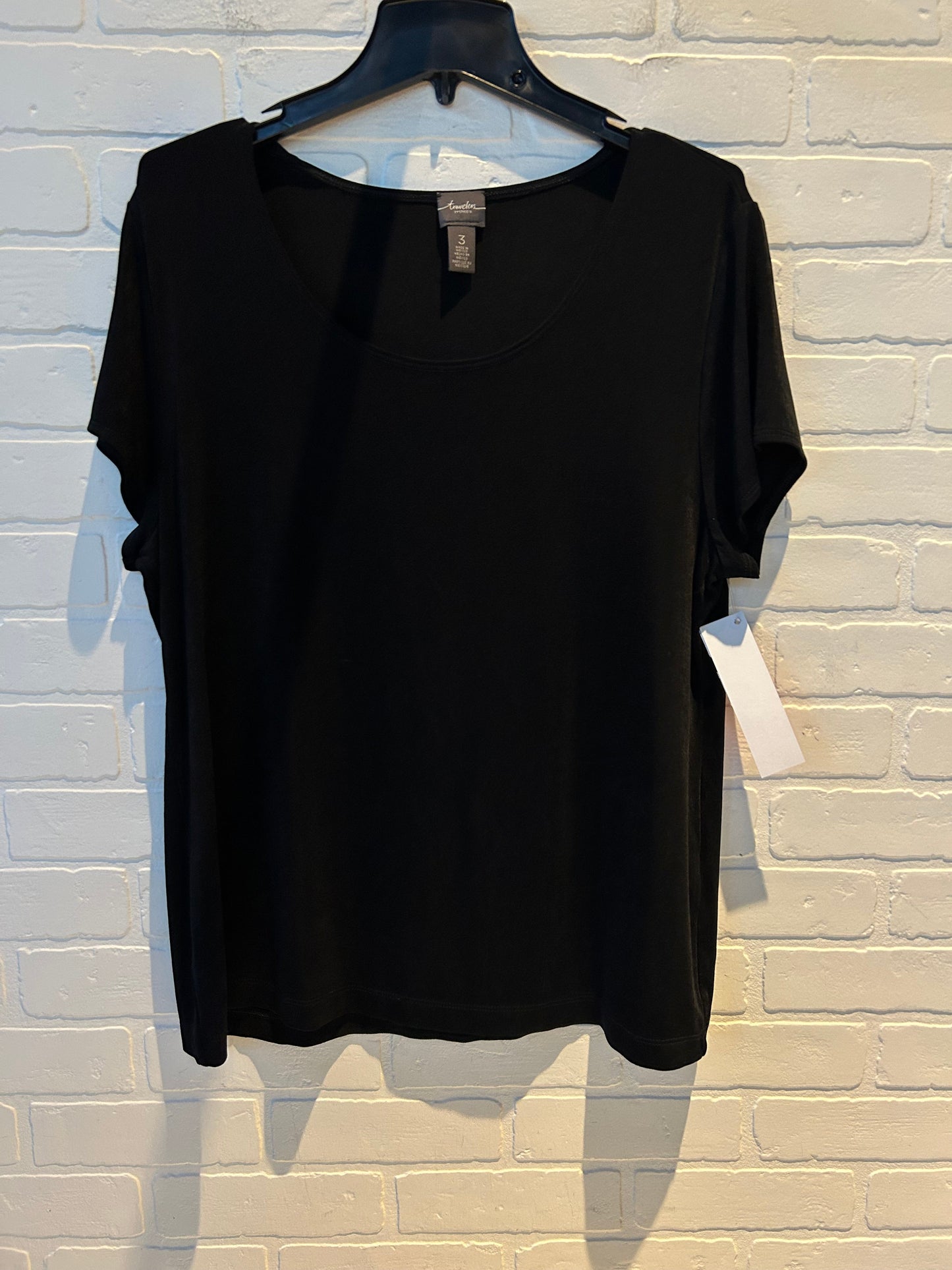 Top Short Sleeve By Chicos In Black, Size: Xl