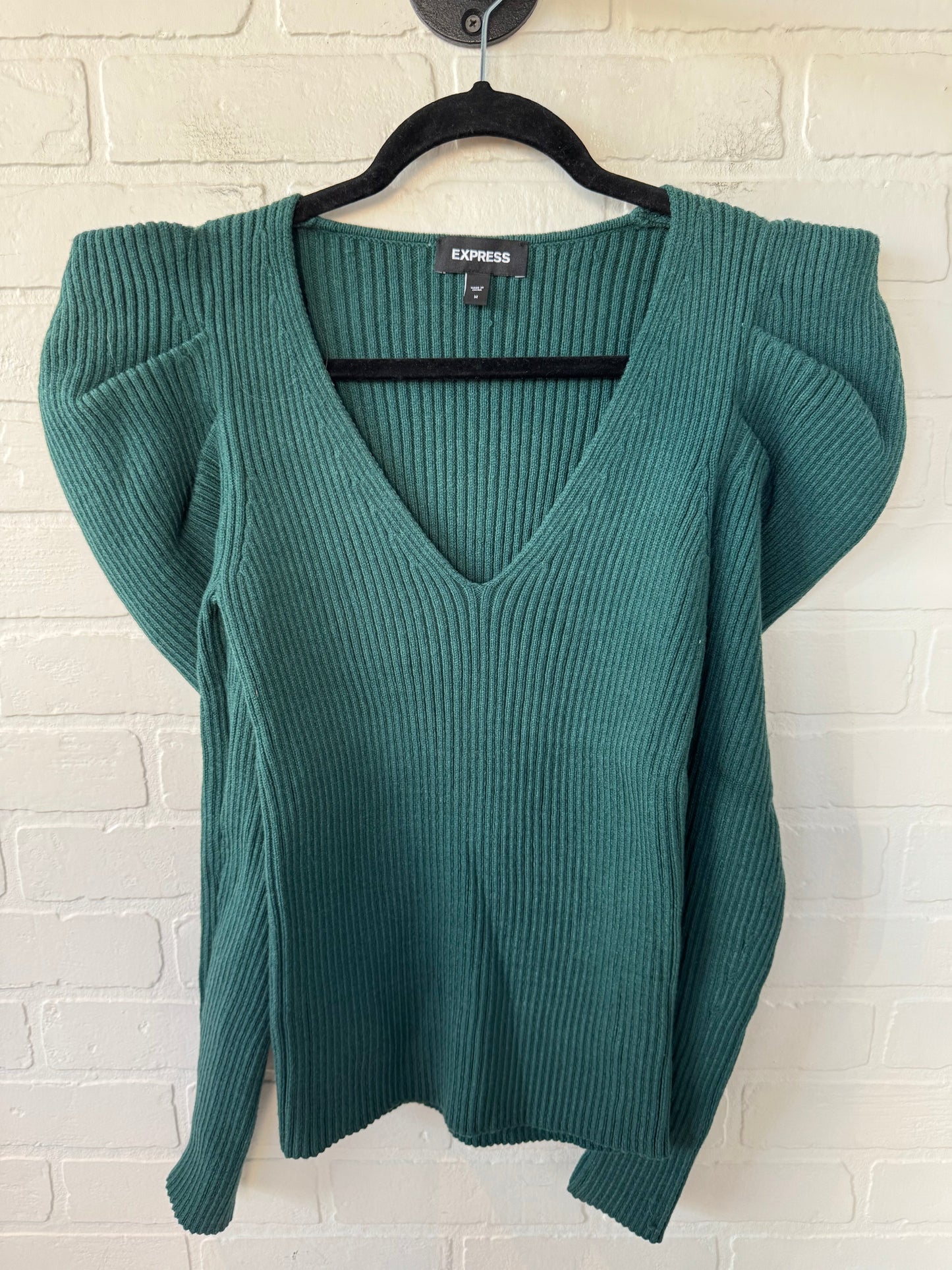 Sweater By Express In Green, Size: M