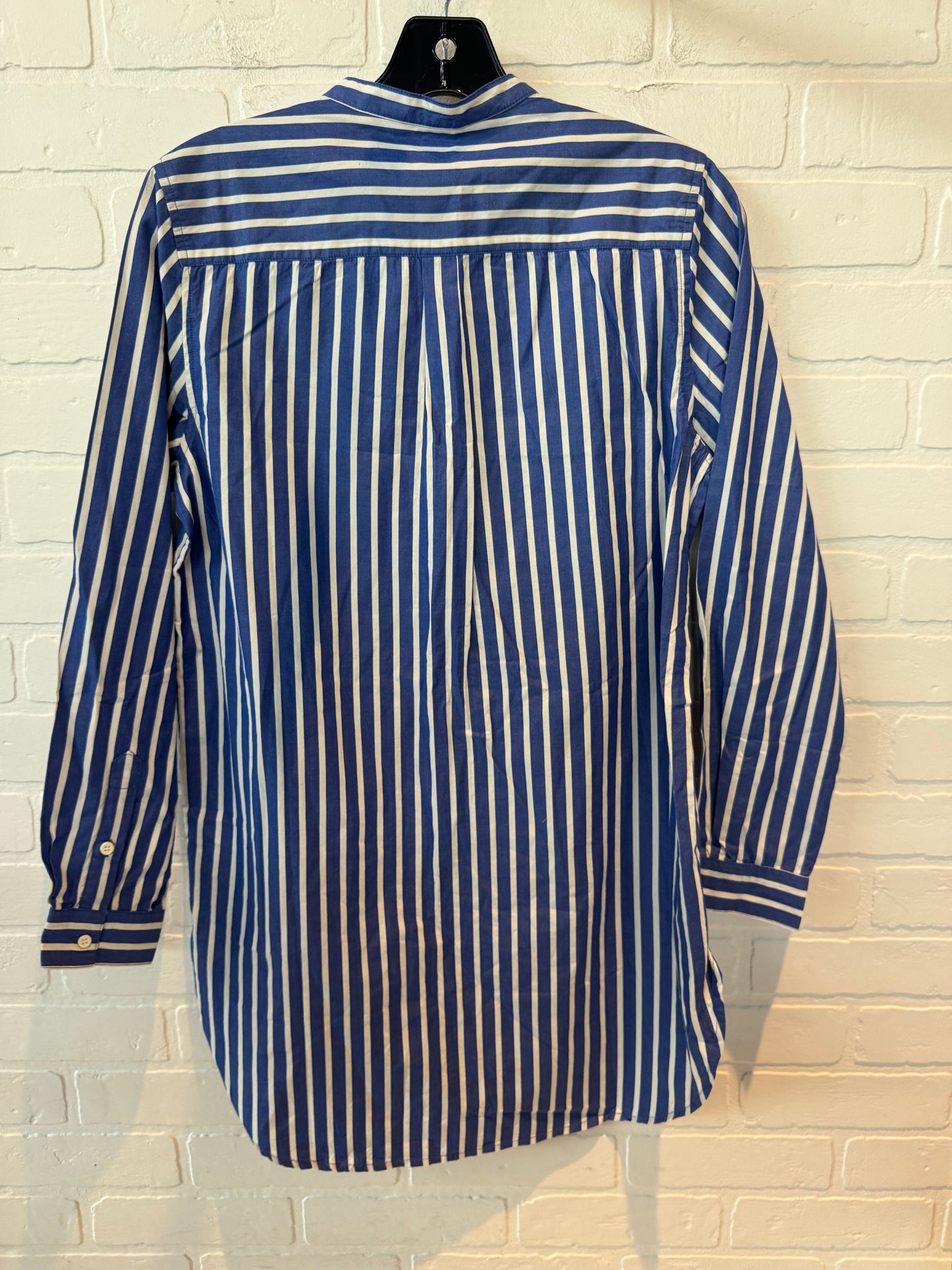 Tunic Long Sleeve By French Connection In Blue & White, Size: Xs