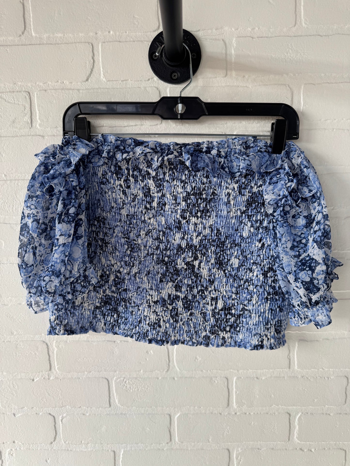 Top Short Sleeve By Express In Blue, Size: L